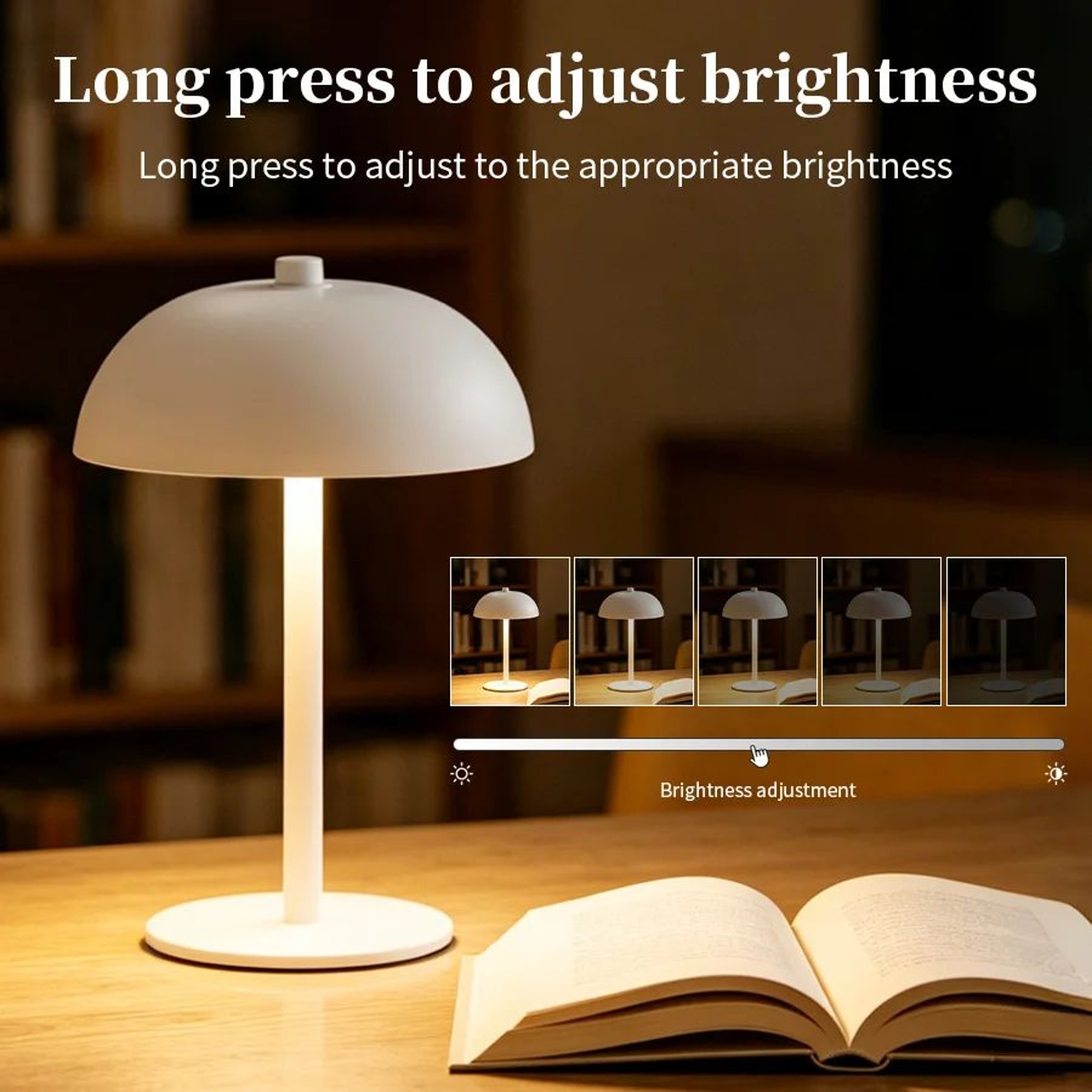 Rechargeable Mushroom LED Table Lamp With Touch Dimming 2