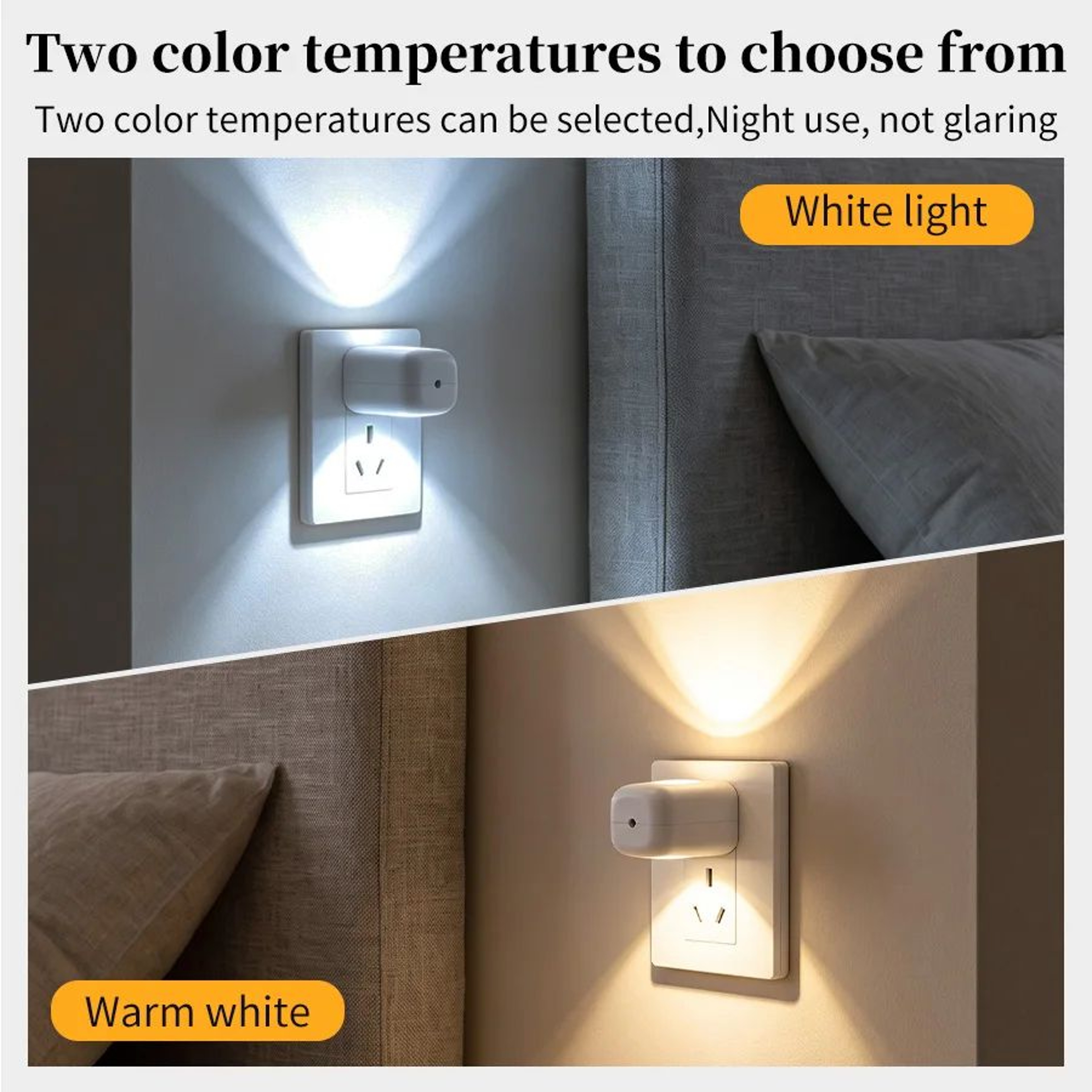 Automatic Sensor LED Plug In Night Light With Warm And Cool White 4
