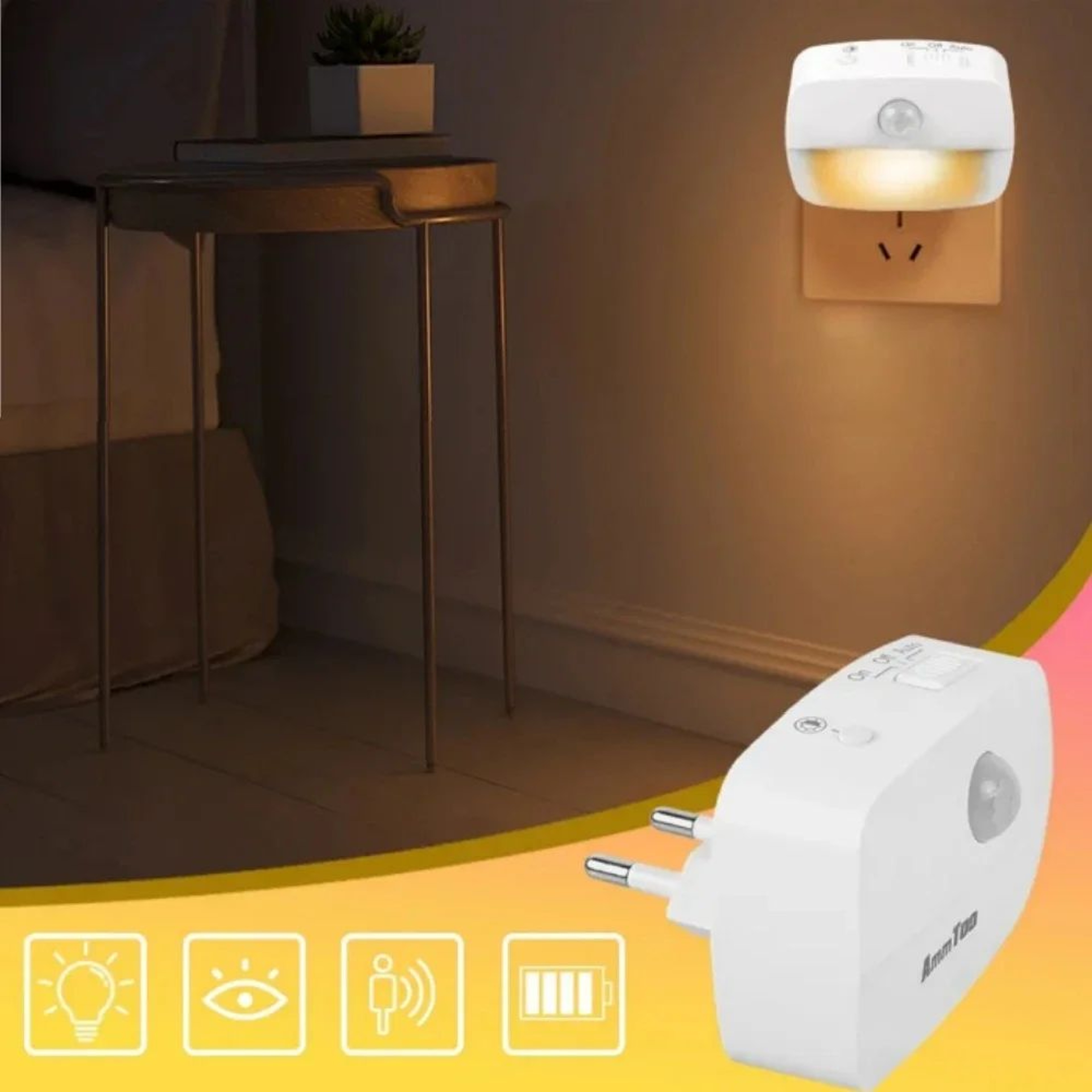 EU Plug Motion Sensor LED Night Light For Hallways And Bedrooms 0