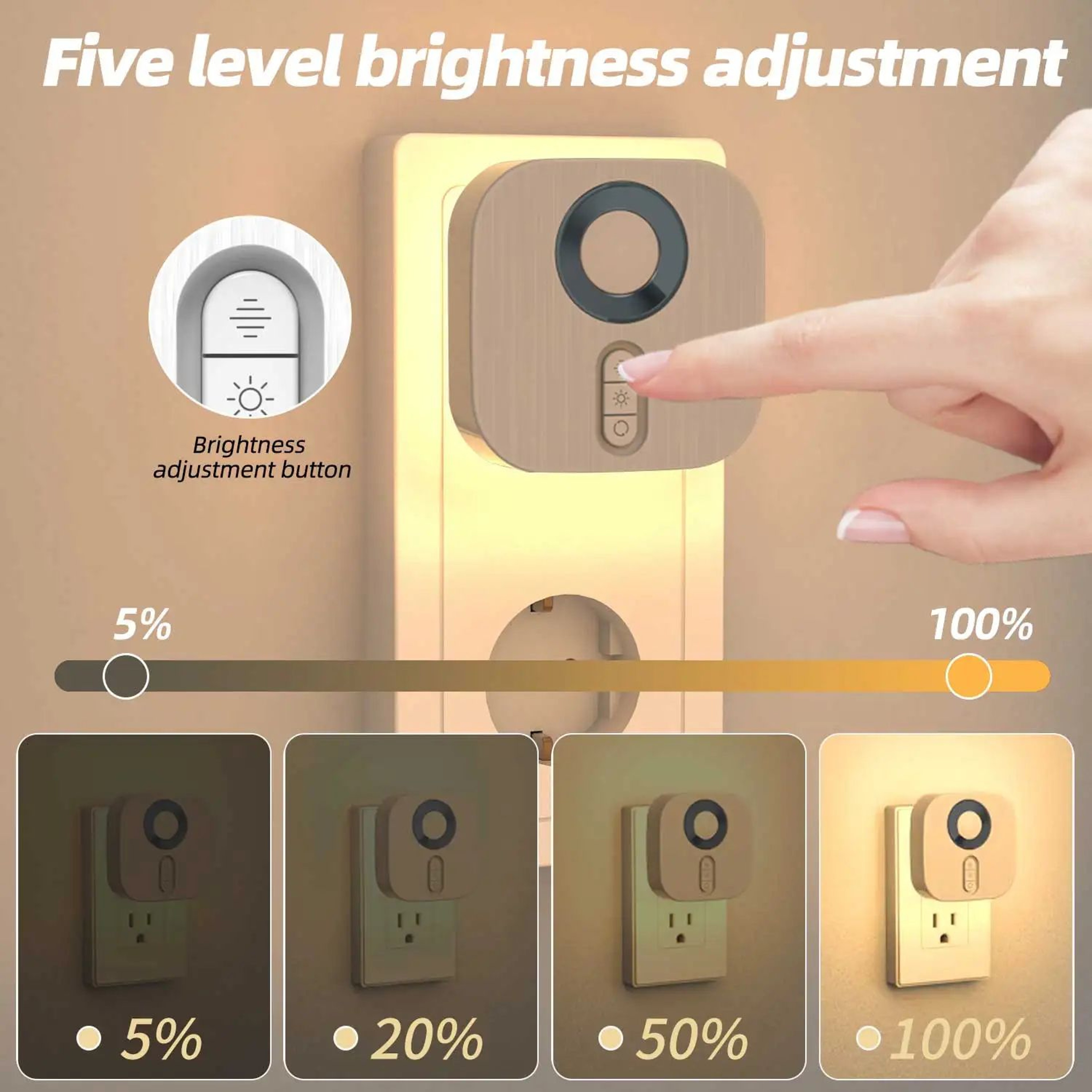 RGB Motion Sensor LED Plug In Night Light 2