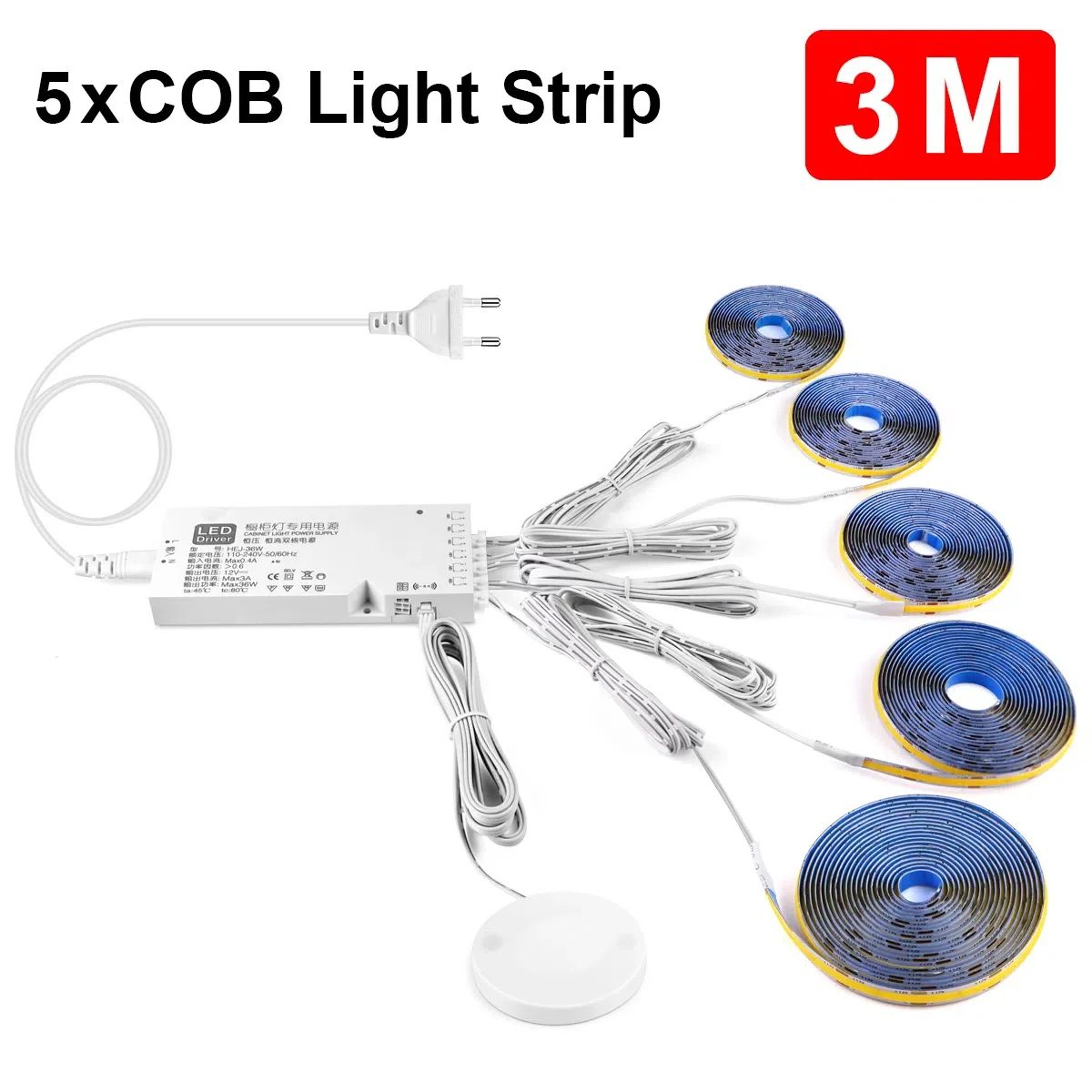 Touch Dimmable COB LED Under Cabinet Strip Light 22