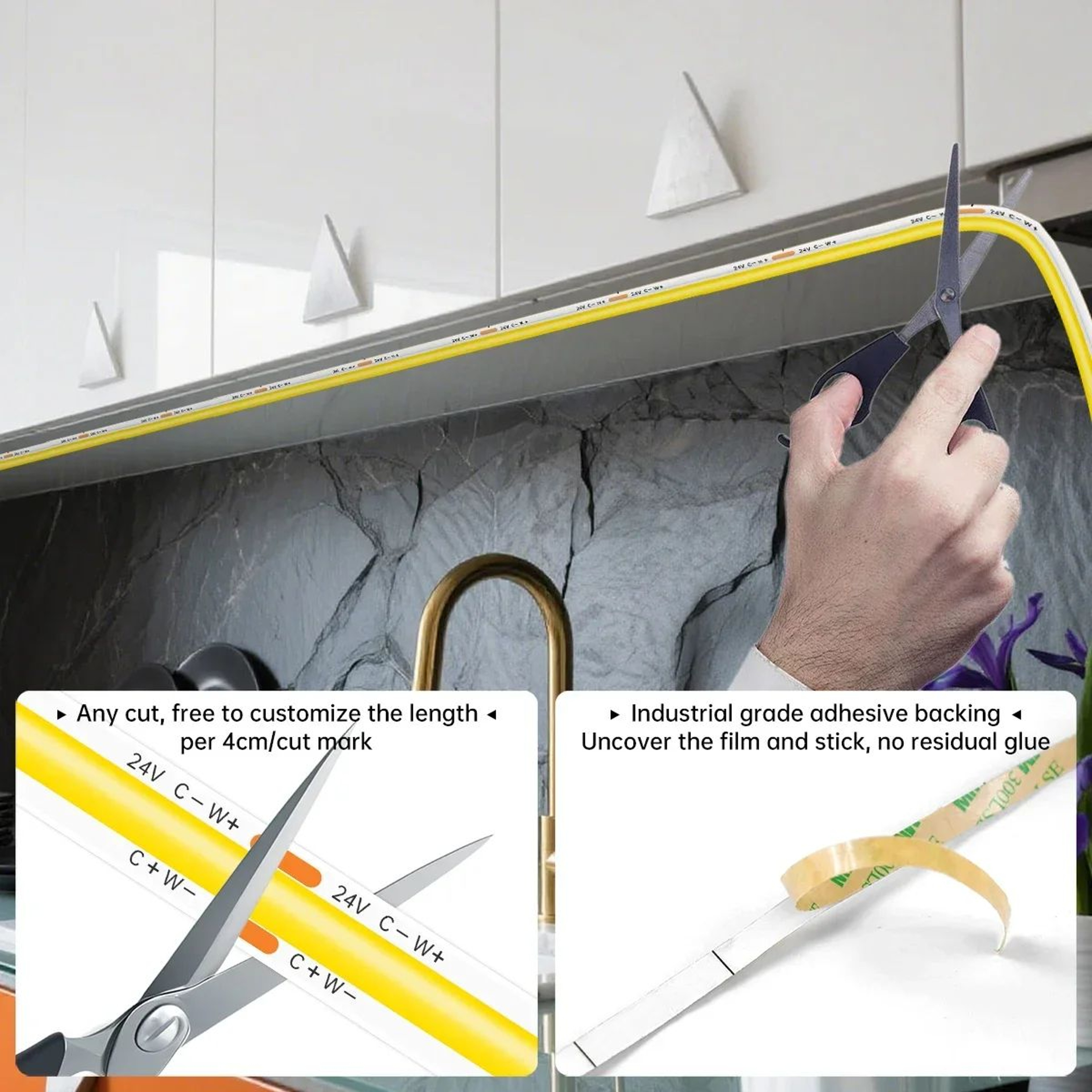 Dimmable COB LED Strip Light With Remote Control 5