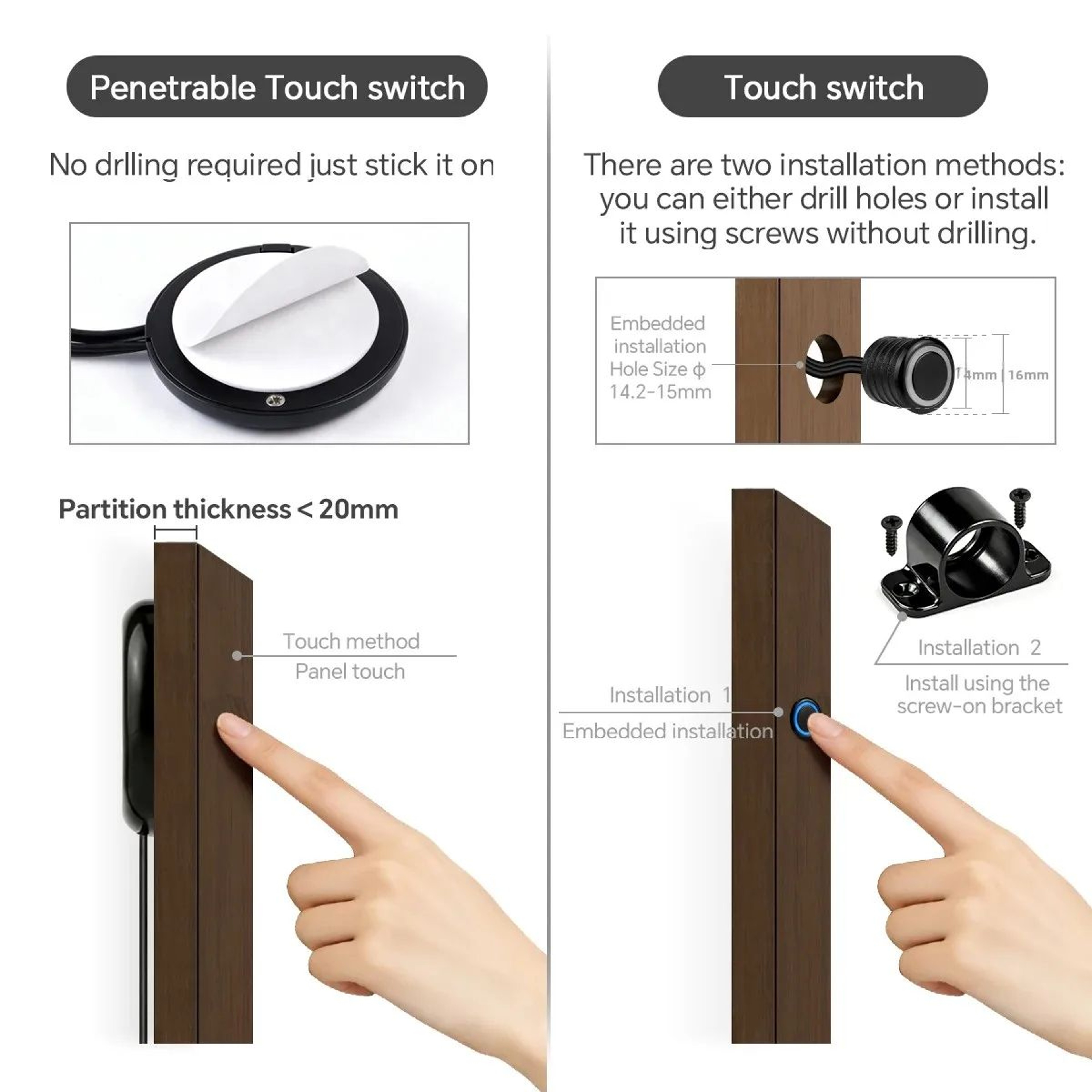 COB LED Wardrobe Light Kit With Hidden Touch Dimmer 4
