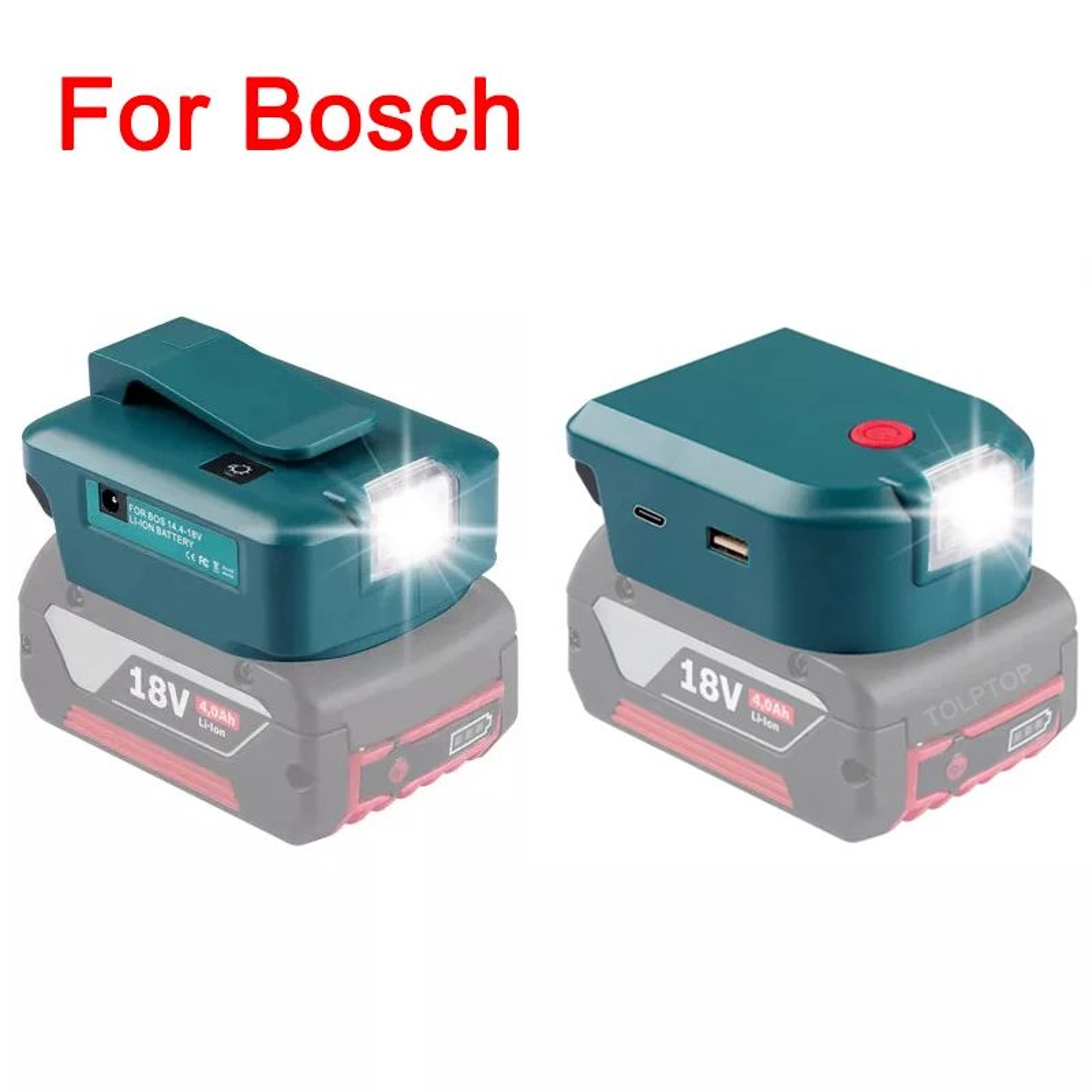 Portable Battery Power Bank Adapter With LED Light And USB C Charging 0
