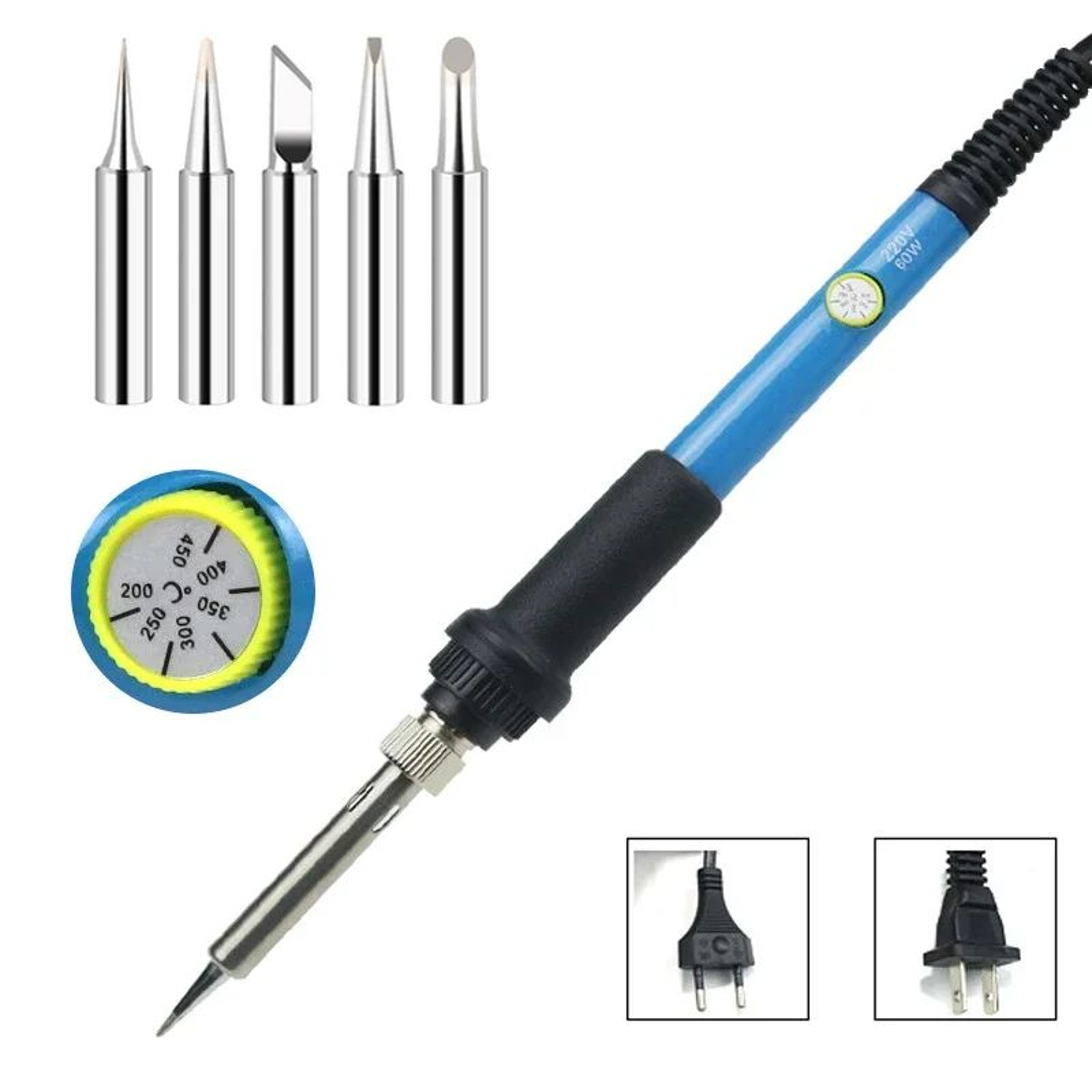 60W Adjustable Temperature Soldering Iron For Electronics Repair 5