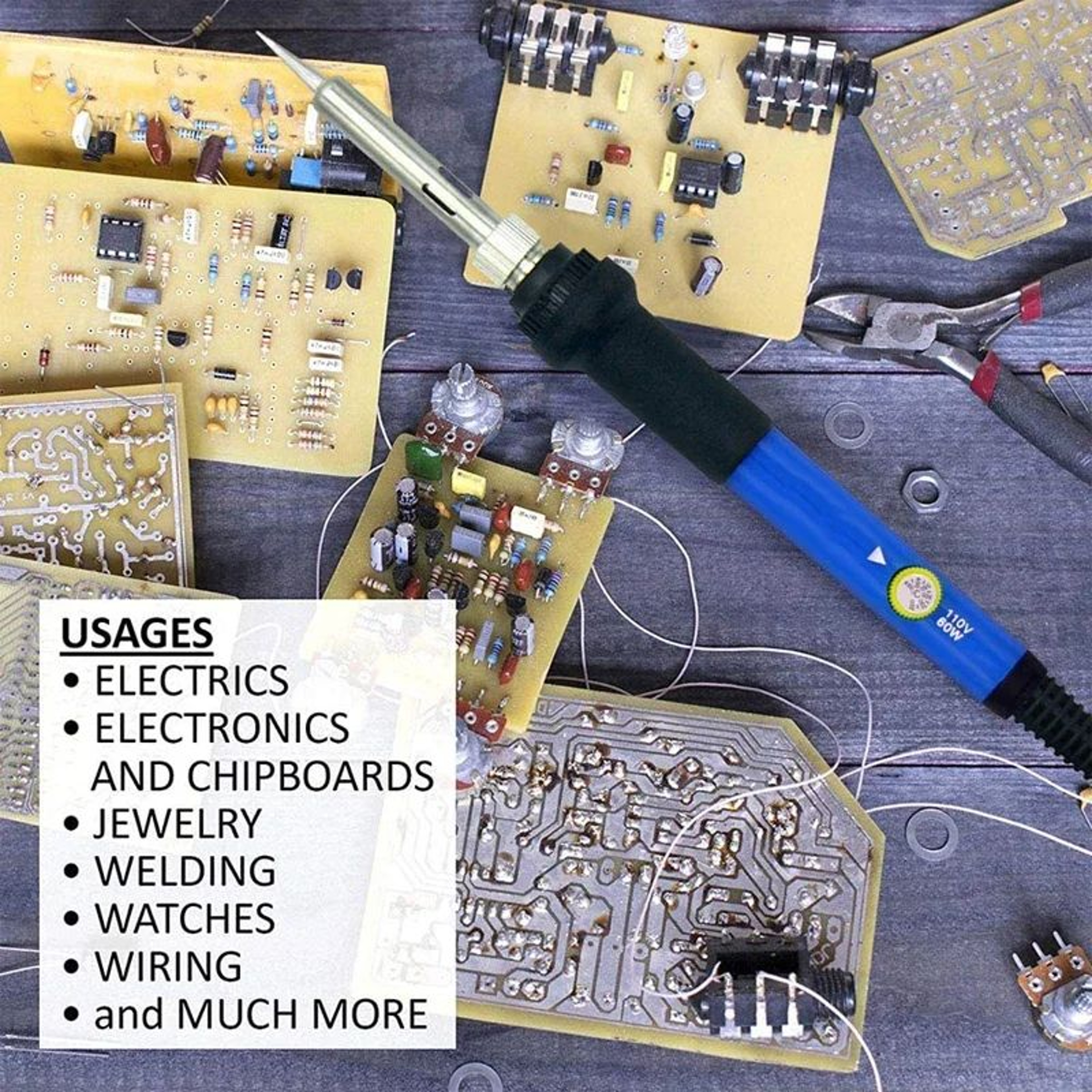 60W Adjustable Temperature Soldering Iron For Electronics Repair 0