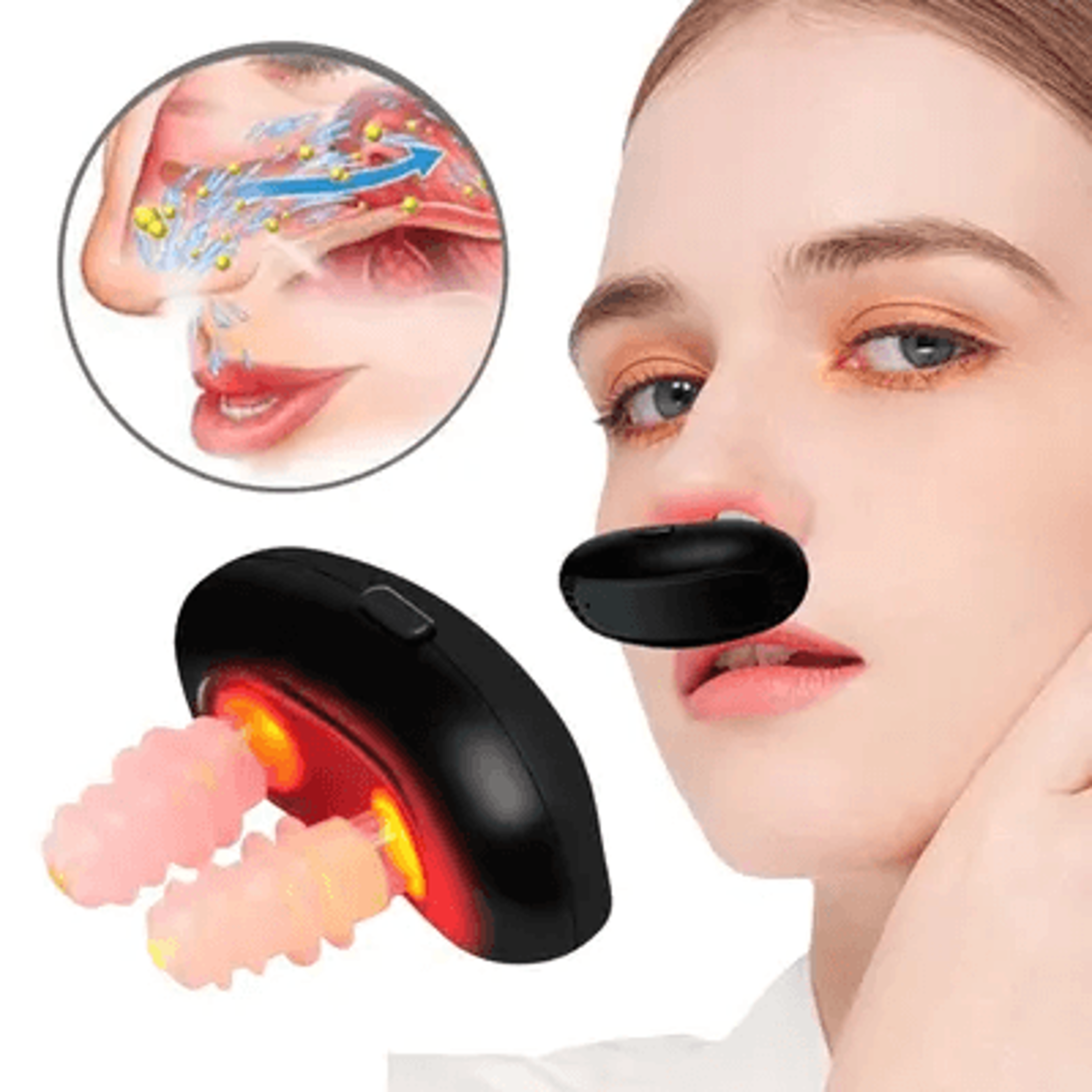 Cordless Red Light Nasal Therapy Device For Rhinitis And Sinus Relief 2