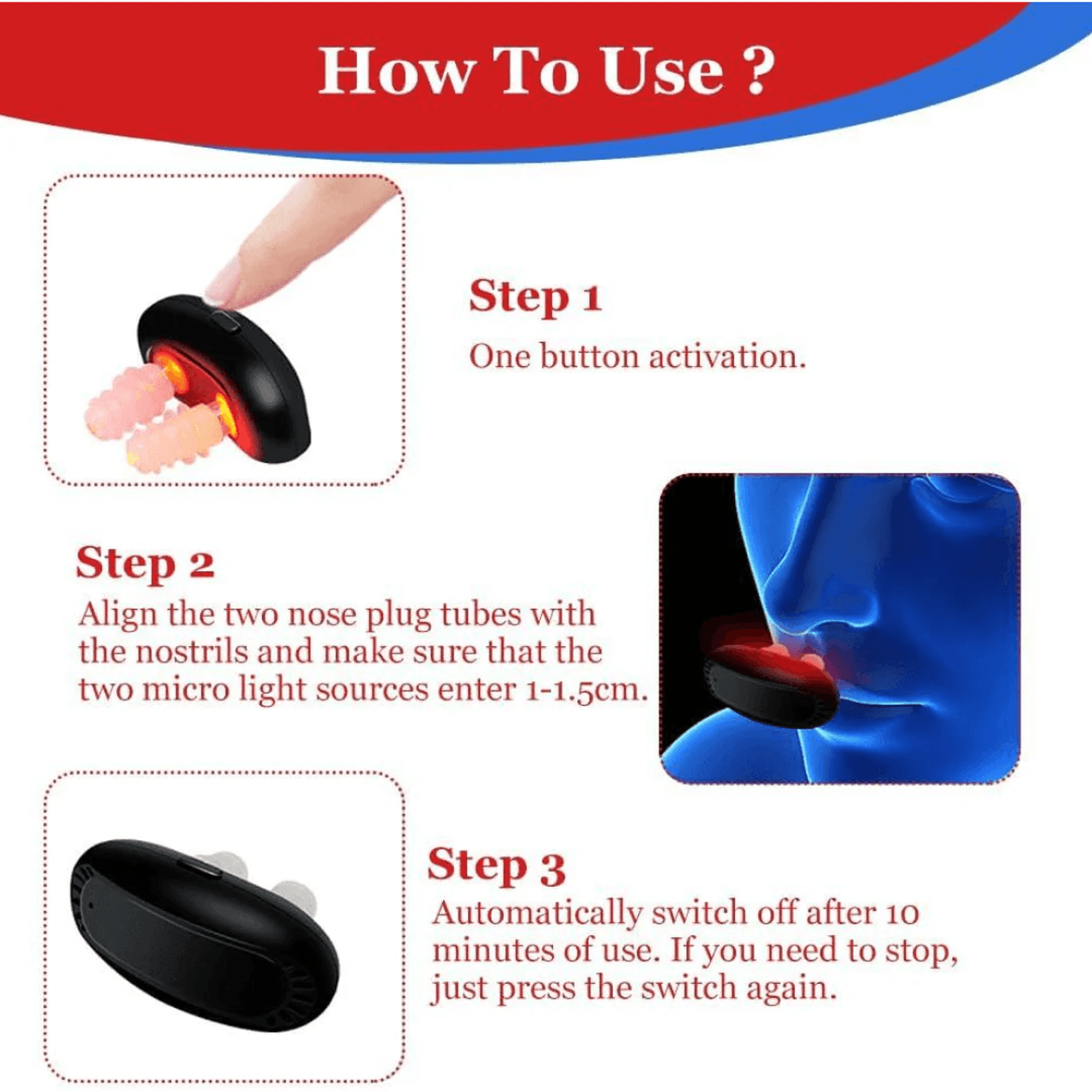 Cordless Red Light Nasal Therapy Device For Rhinitis And Sinus Relief 5