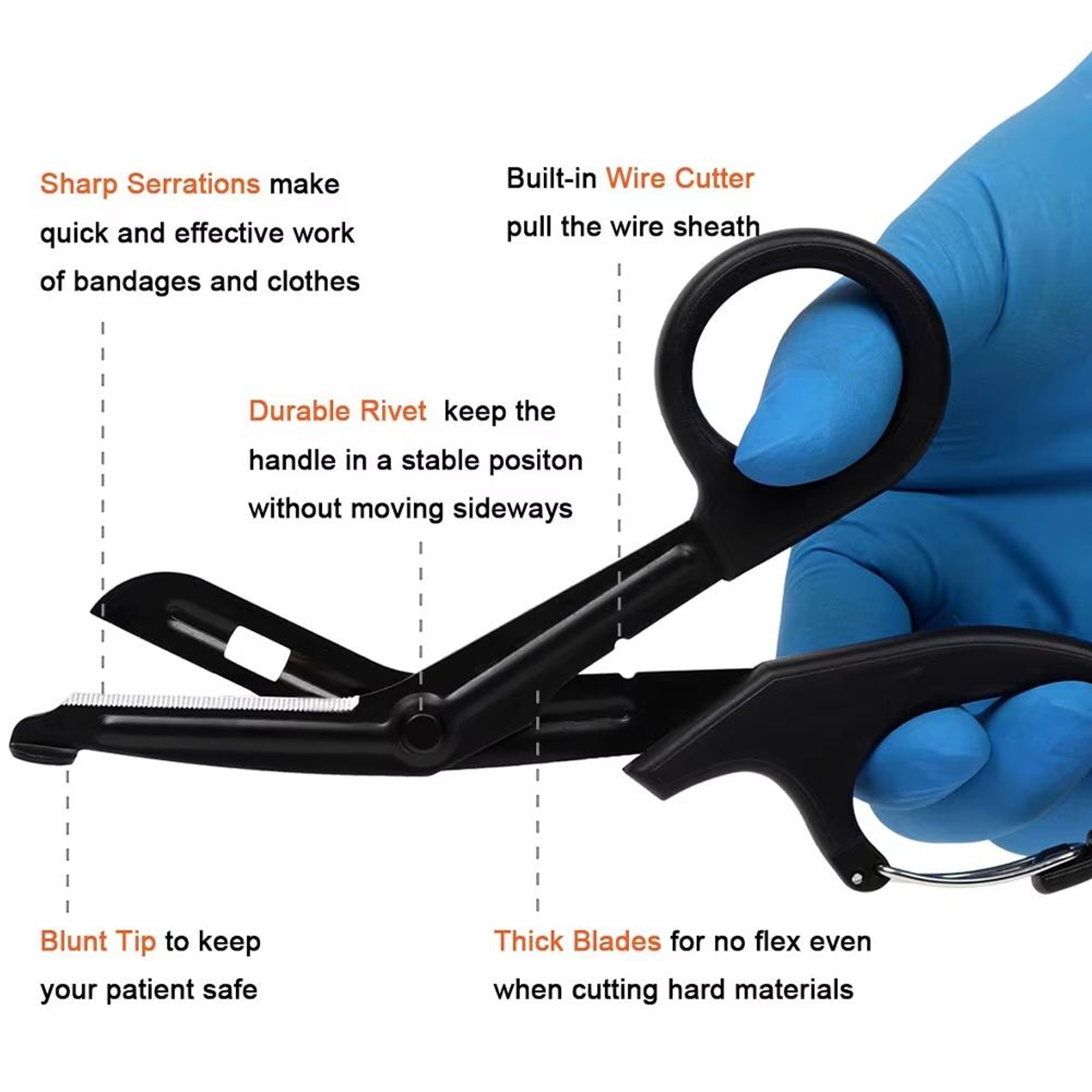Rhino Rescue 75 Trauma Shears  Premium Stainless Steel Medical Emergency Scissors With NonStick Flu 4