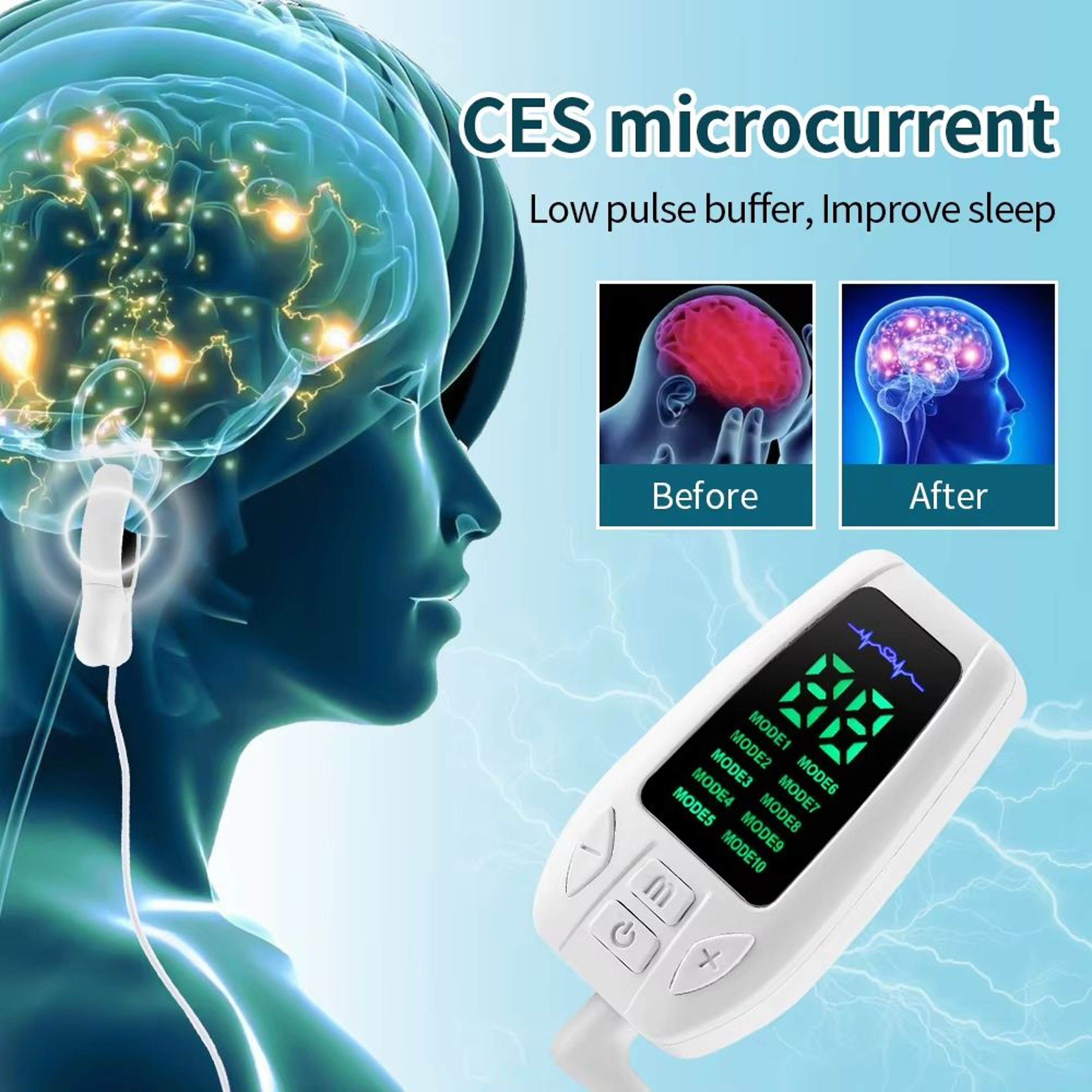 VEVOR 10Mode Microcurrent CES Sleep Aid Device  DrugFree Insomnia Relief 0