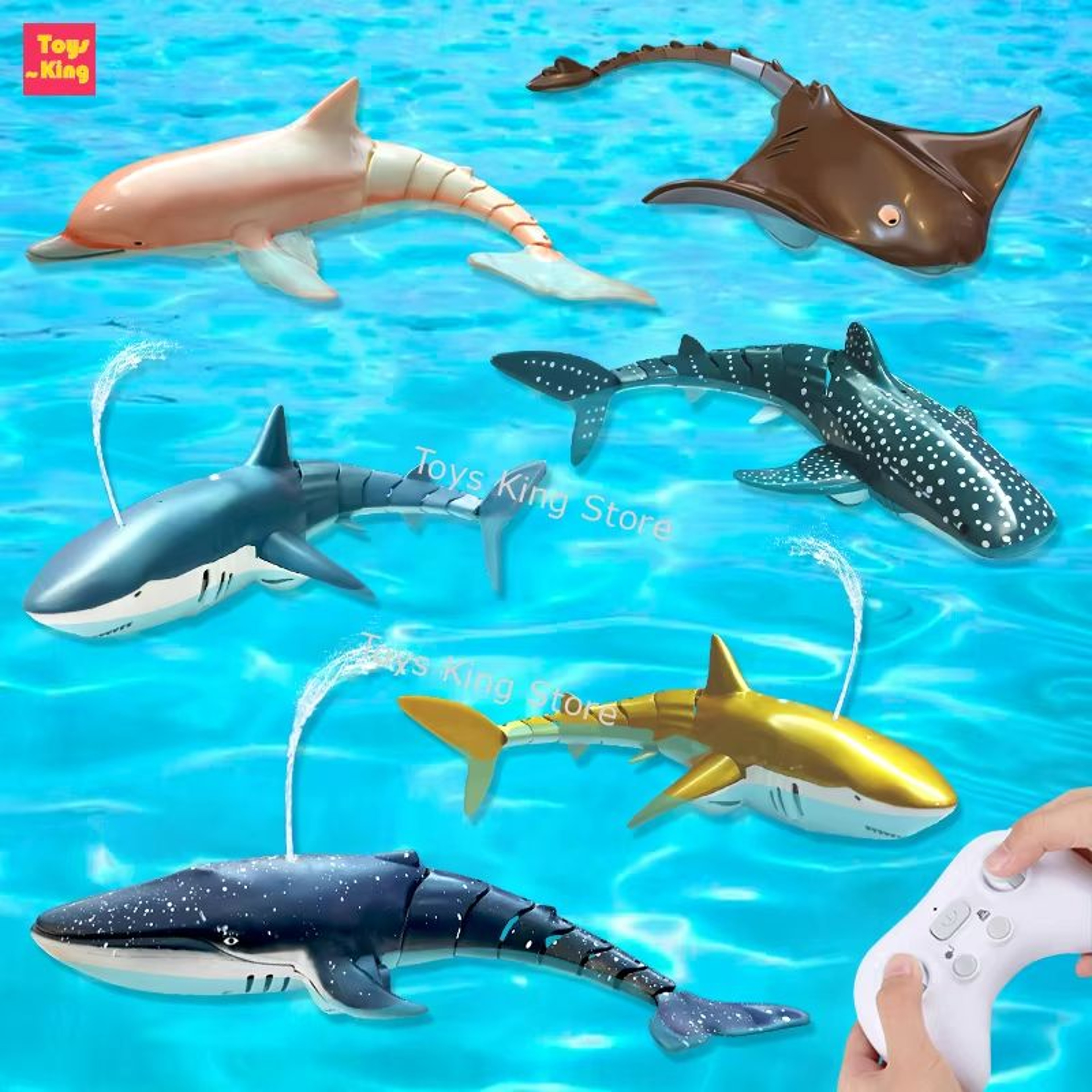 Remote Control Shark Toy With Water Spray  Electric Swimming Whale  Dolphin Bath And Pool Toy For K 0