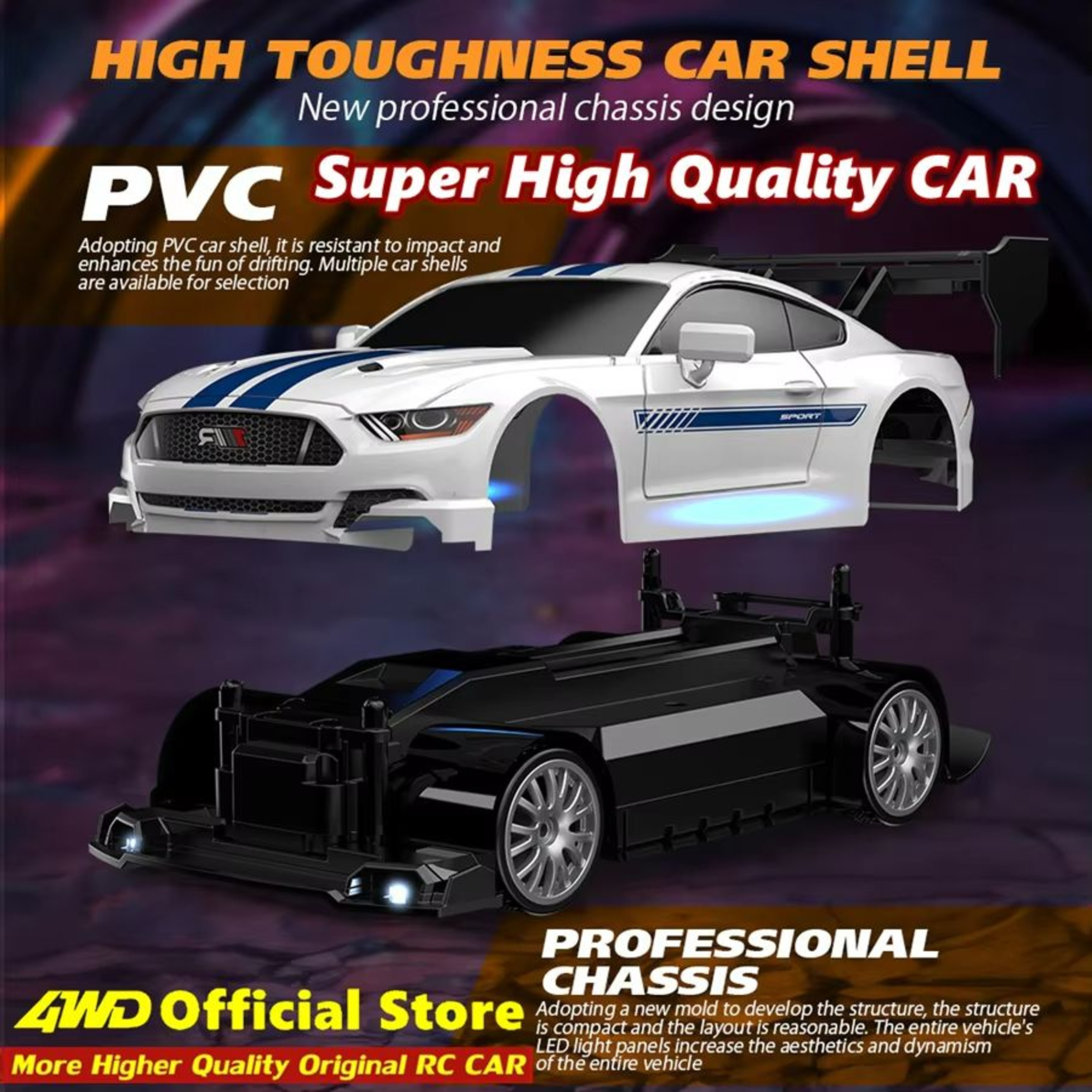 4WD RC Drift Car  HighSpeed Remote Control Racing Car With GTRPROAE86PRO Design 4
