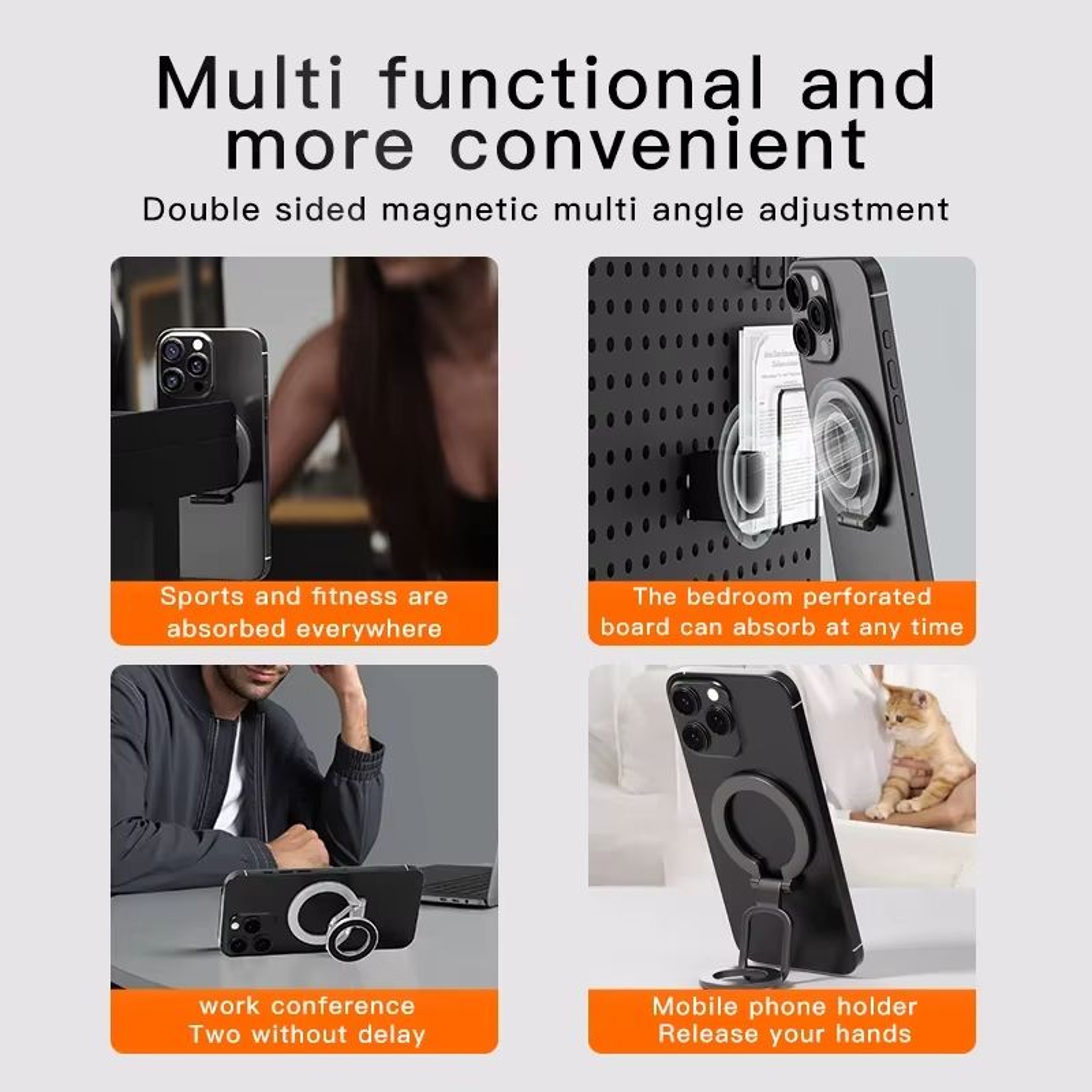 Foldable 360 MagSafe Phone Holder With Strong Magnet  Finger Grip For IPhone 141516 4
