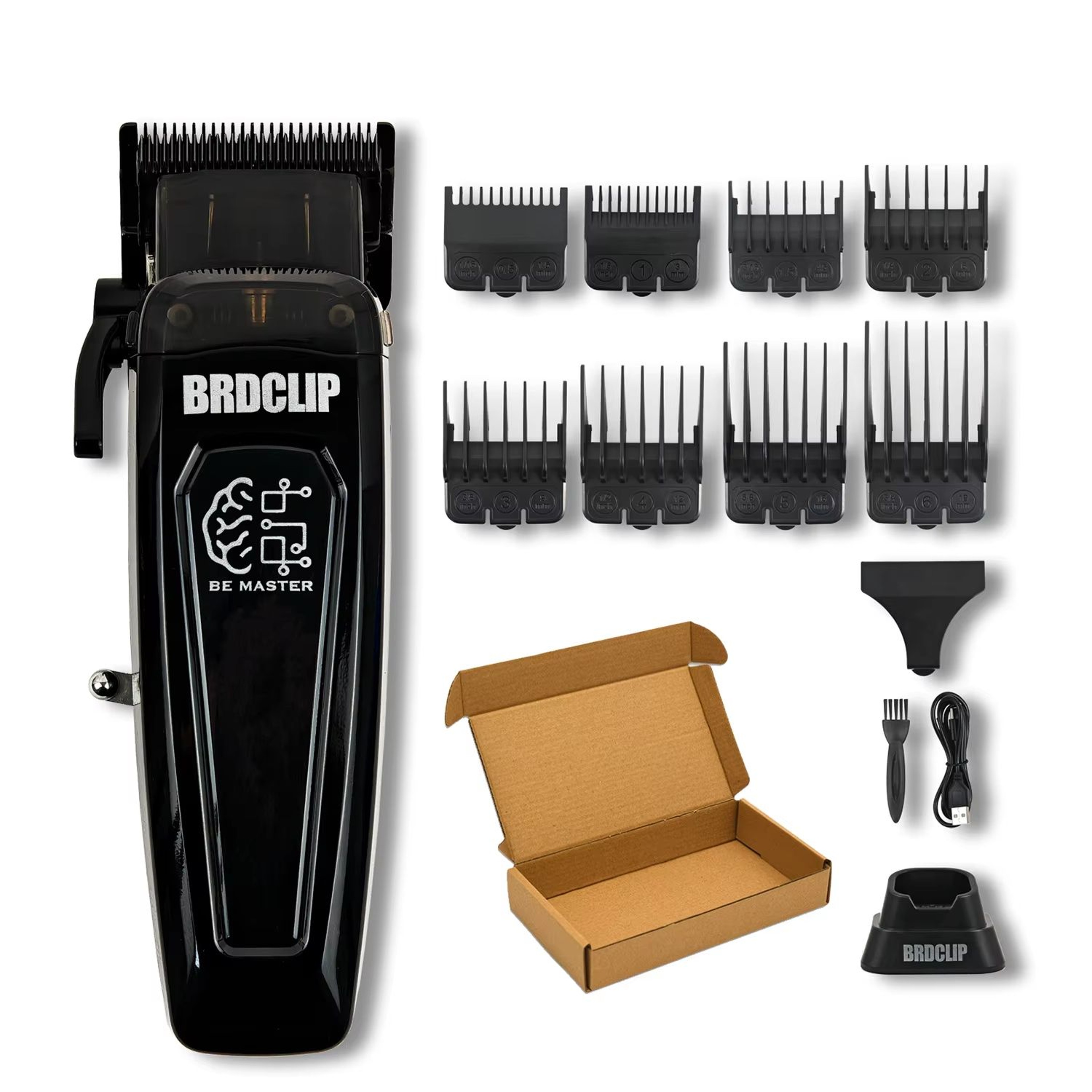 BRDCLIP BRD106 Professional Mens Hair Clipper 7500RPM Cordless Trimmer With Charging Base And DLC B 9