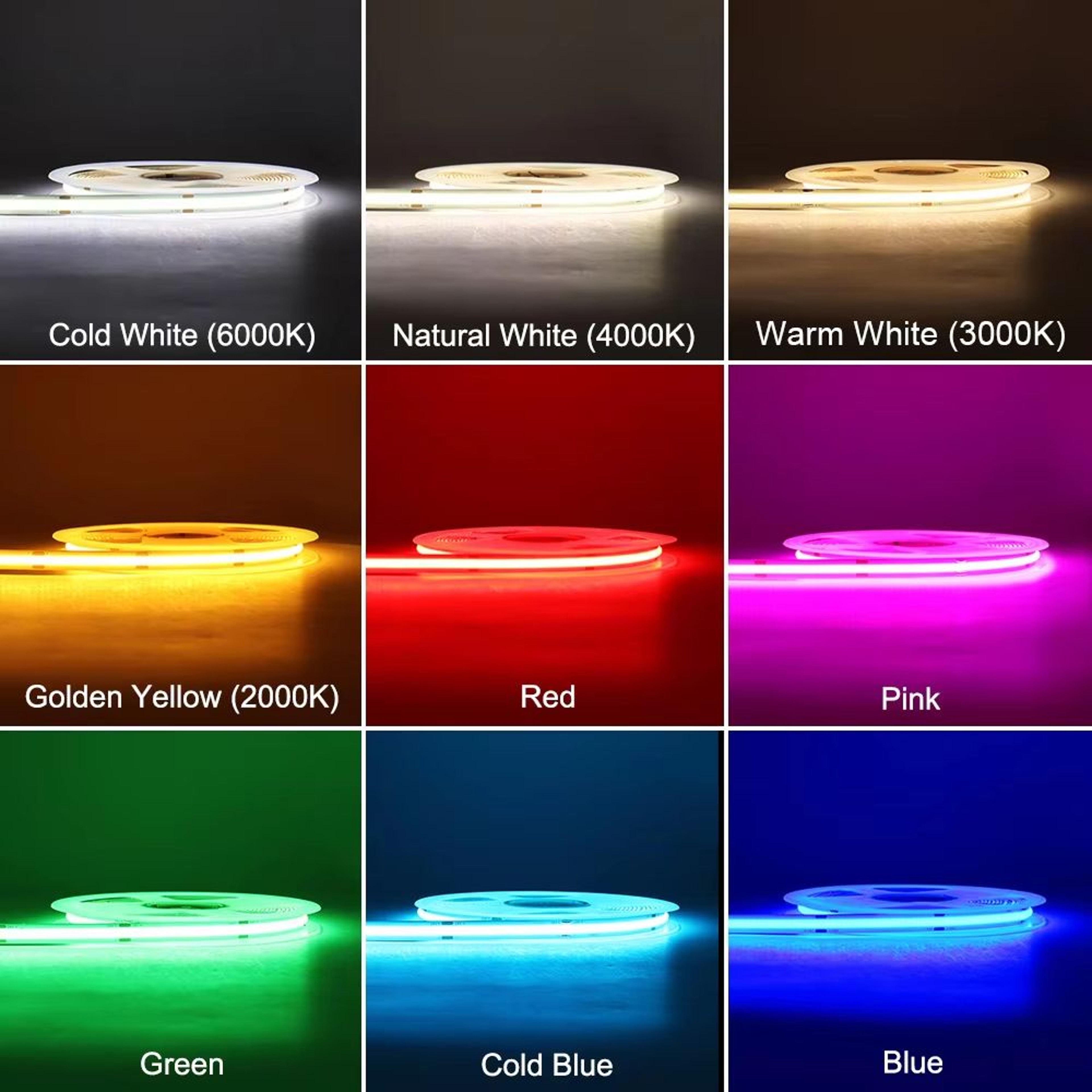 Flexible COB LED Strip Light 12V24V  High Brightness Dotless Tape Lighting For Home Auto And DIY De 1