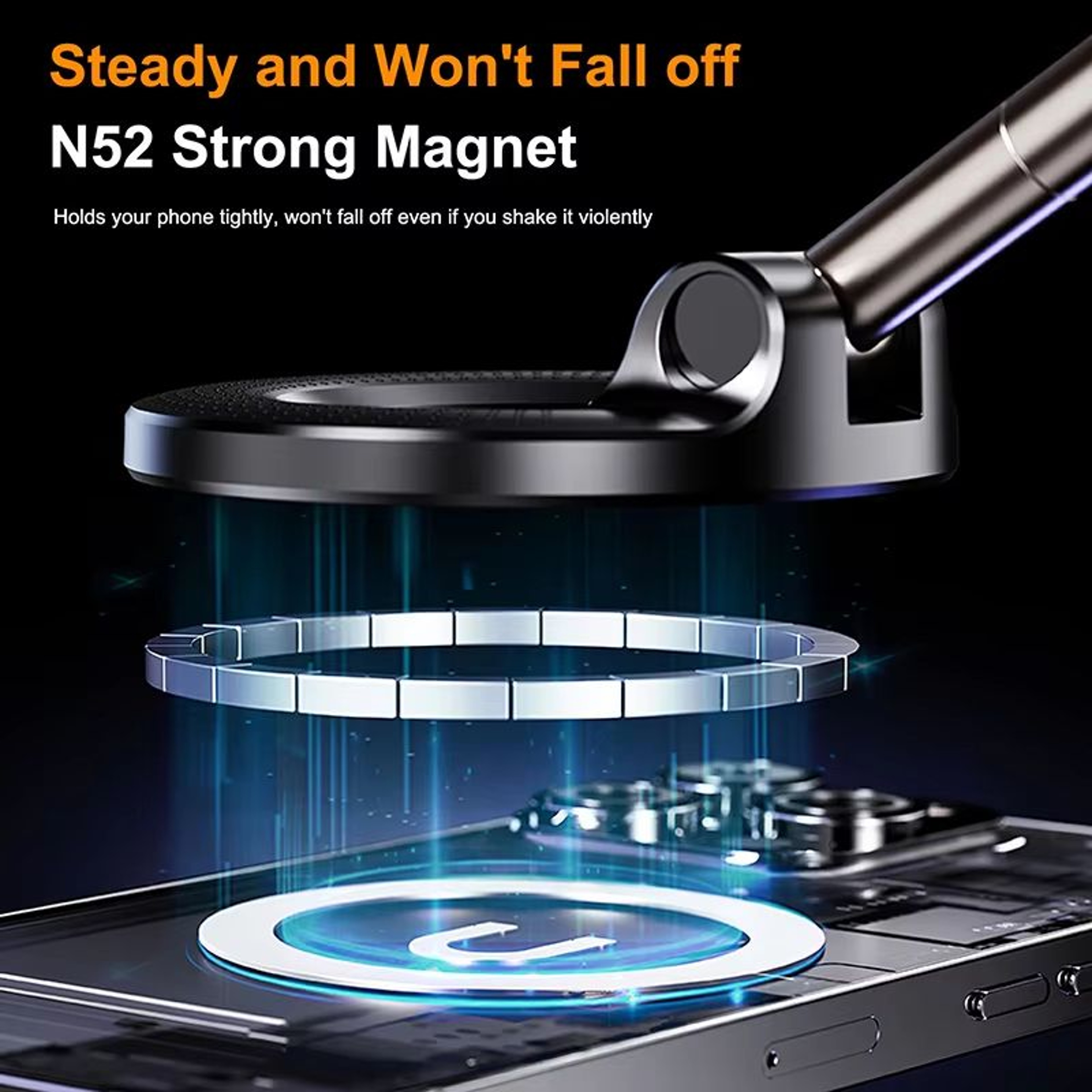 Xiaomi 360 Magnetic Car Phone Holder  Foldable Adjustable And VacuumStrong Mount For IPhone And And 2