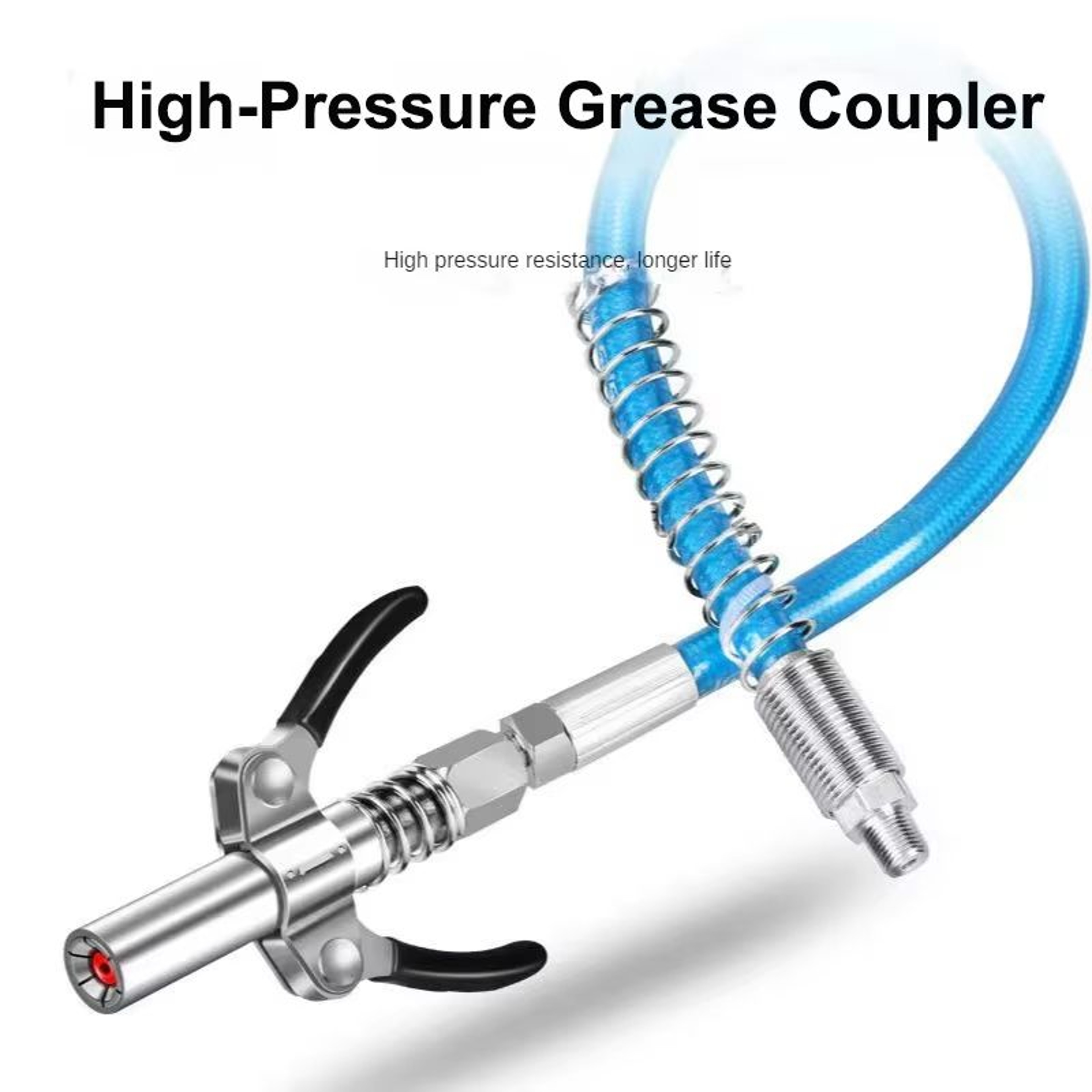 HeavyDuty Quick Release Grease Gun Coupler  10000 PSI 18 NPT Dual Handle 1
