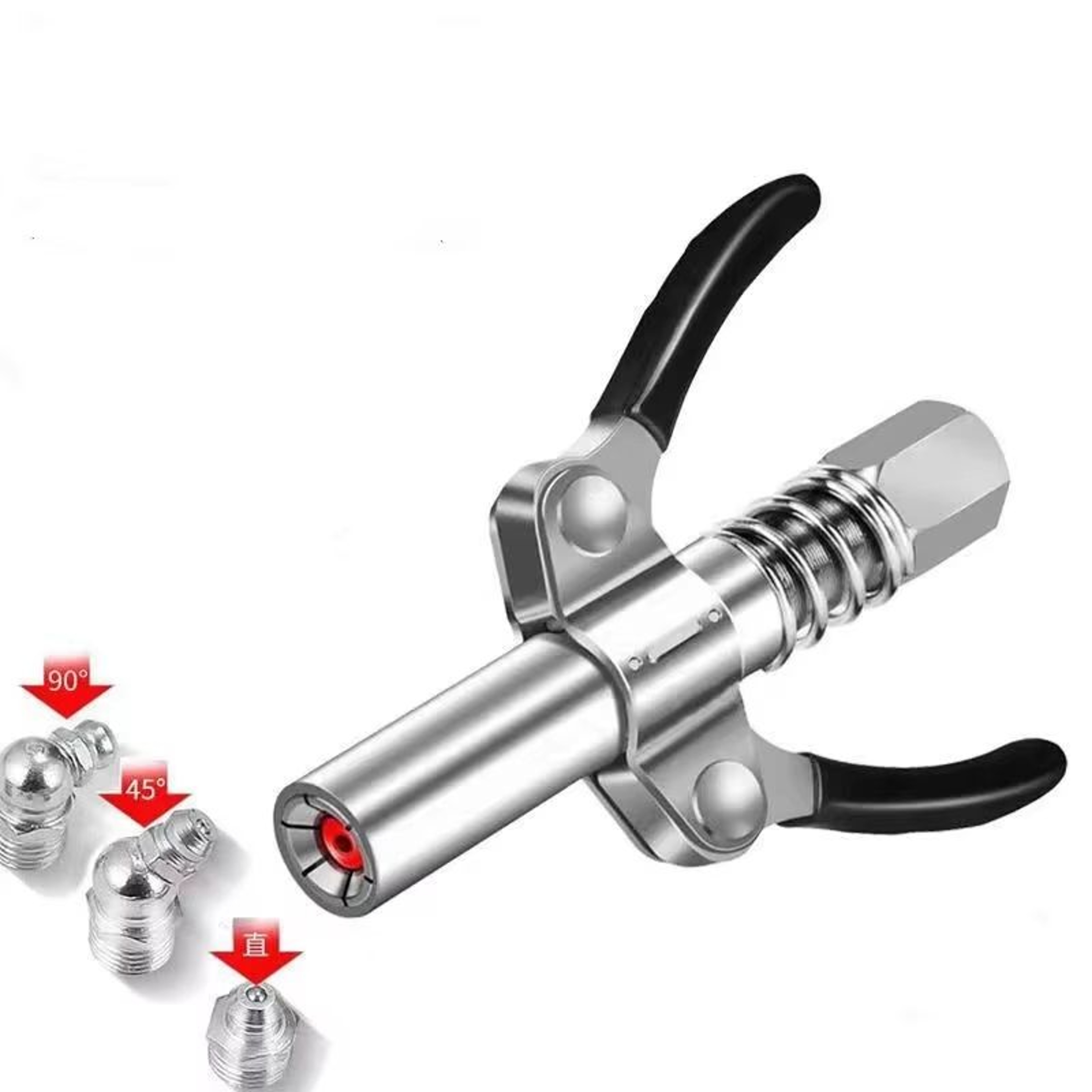 HeavyDuty Quick Release Grease Gun Coupler  10000 PSI 18 NPT Dual Handle 2