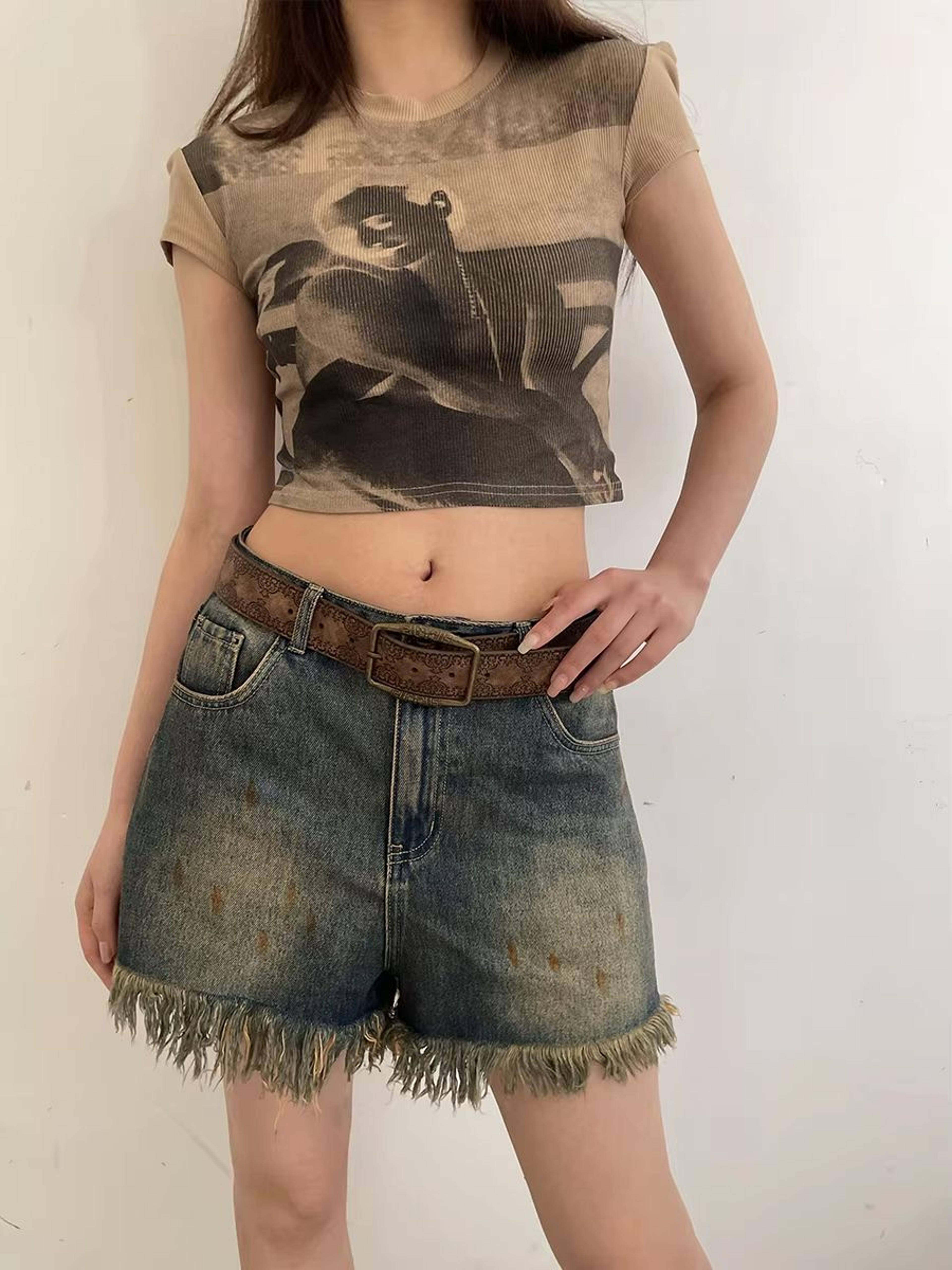 Aurora Muse Y2K Belt  Retro Brown Boho Waist Belt For Jeans  Dresses 3