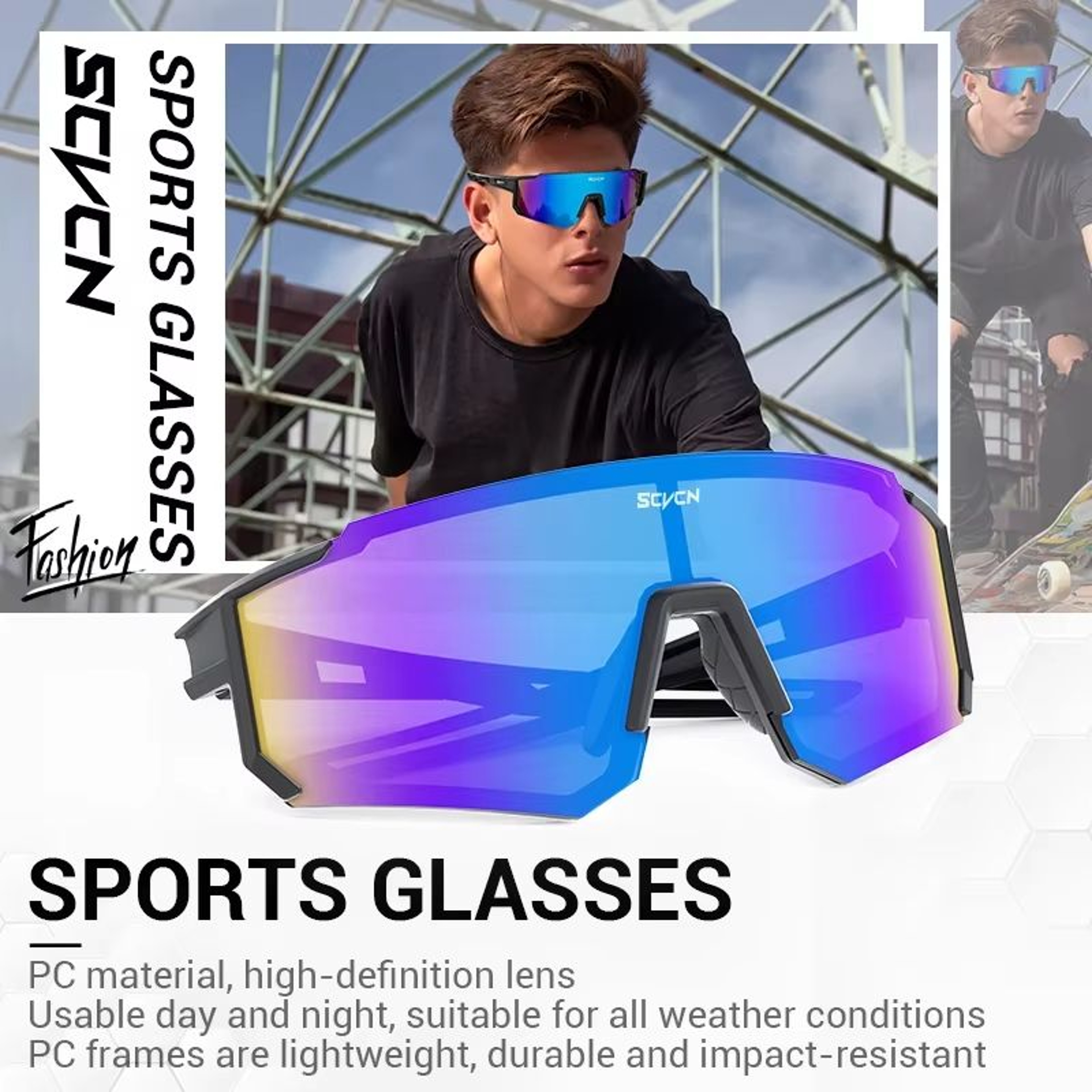 SCVCN AllTerrain UV400 Cycling Sunglasses  Unisex MTB  Driving Sports Goggles 2