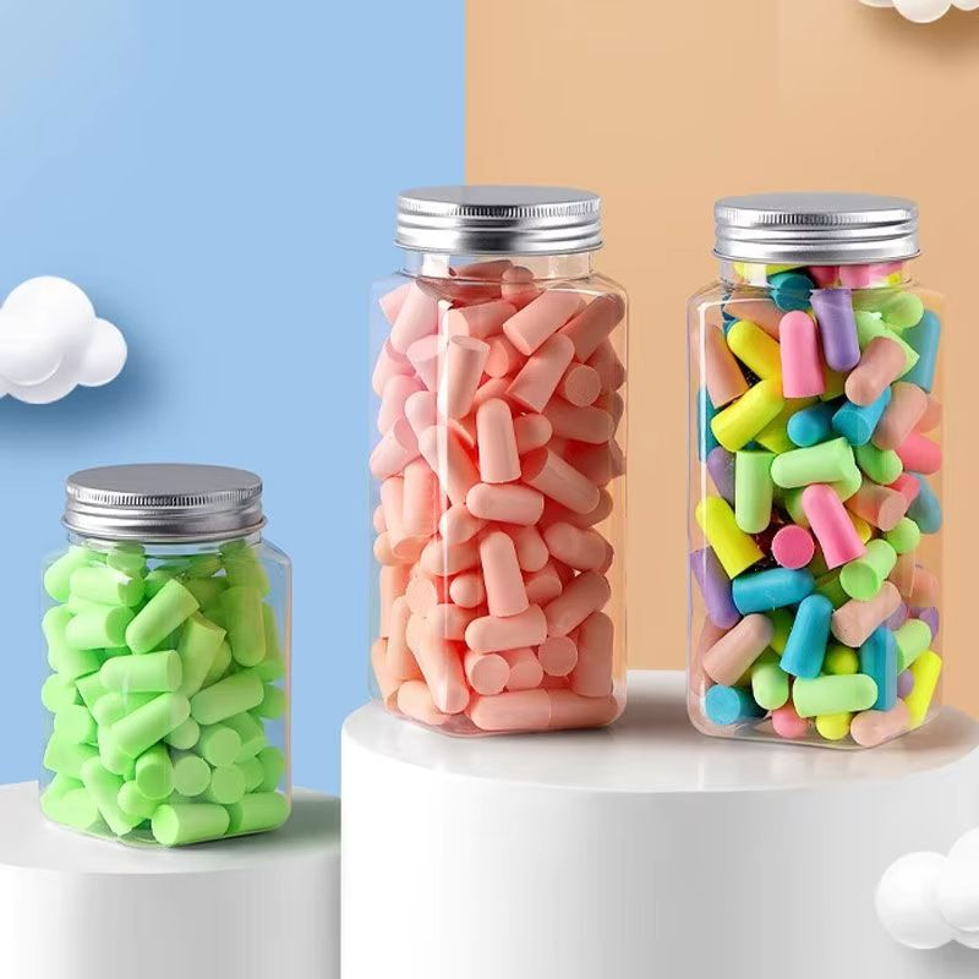 Bullet Type Foam Earplugs Set 24 60 120 Pcs Soft Noise Reduction Sleeping Ear Plugs 0