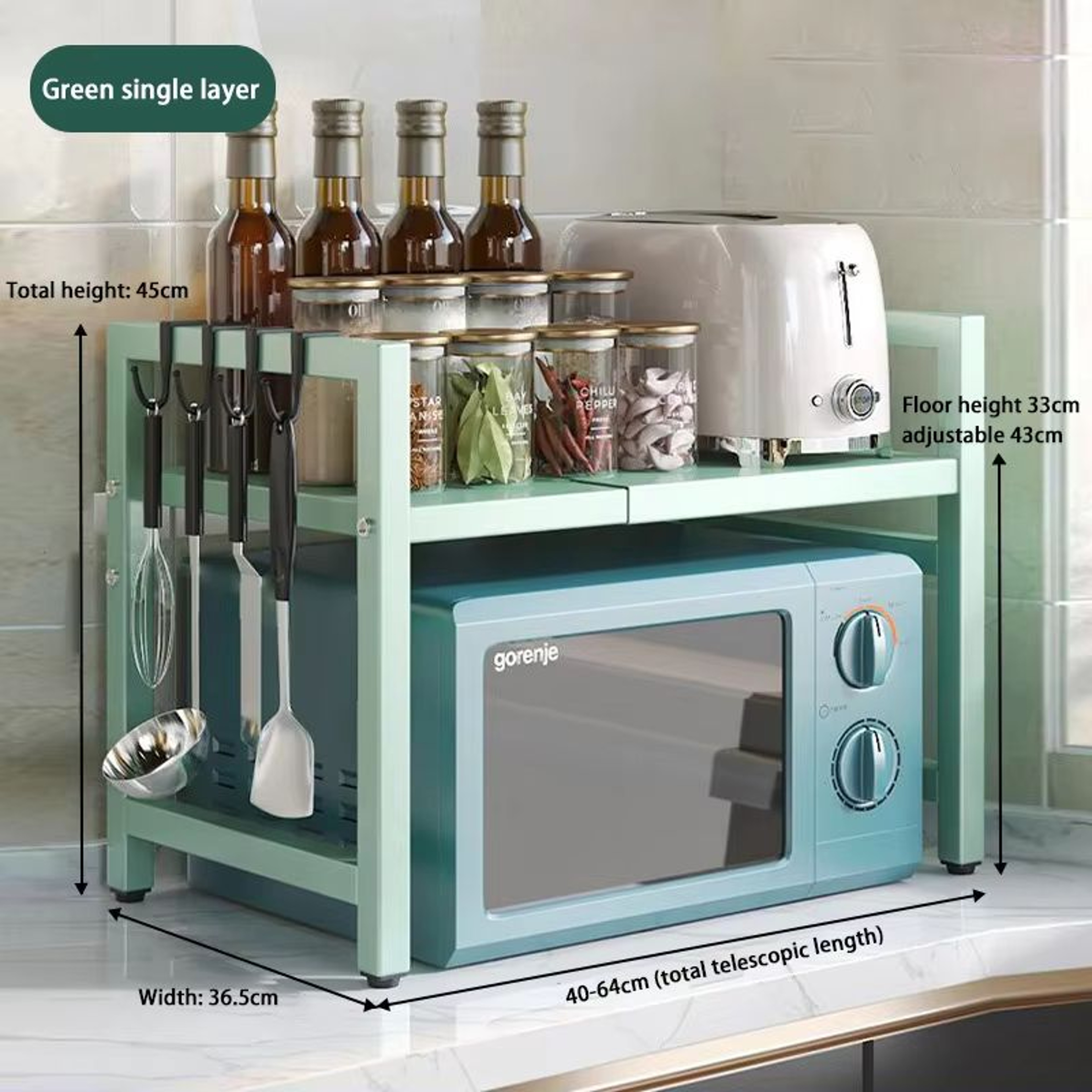 Retractable MultiFunction Microwave Oven  Kitchen Storage Rack 11