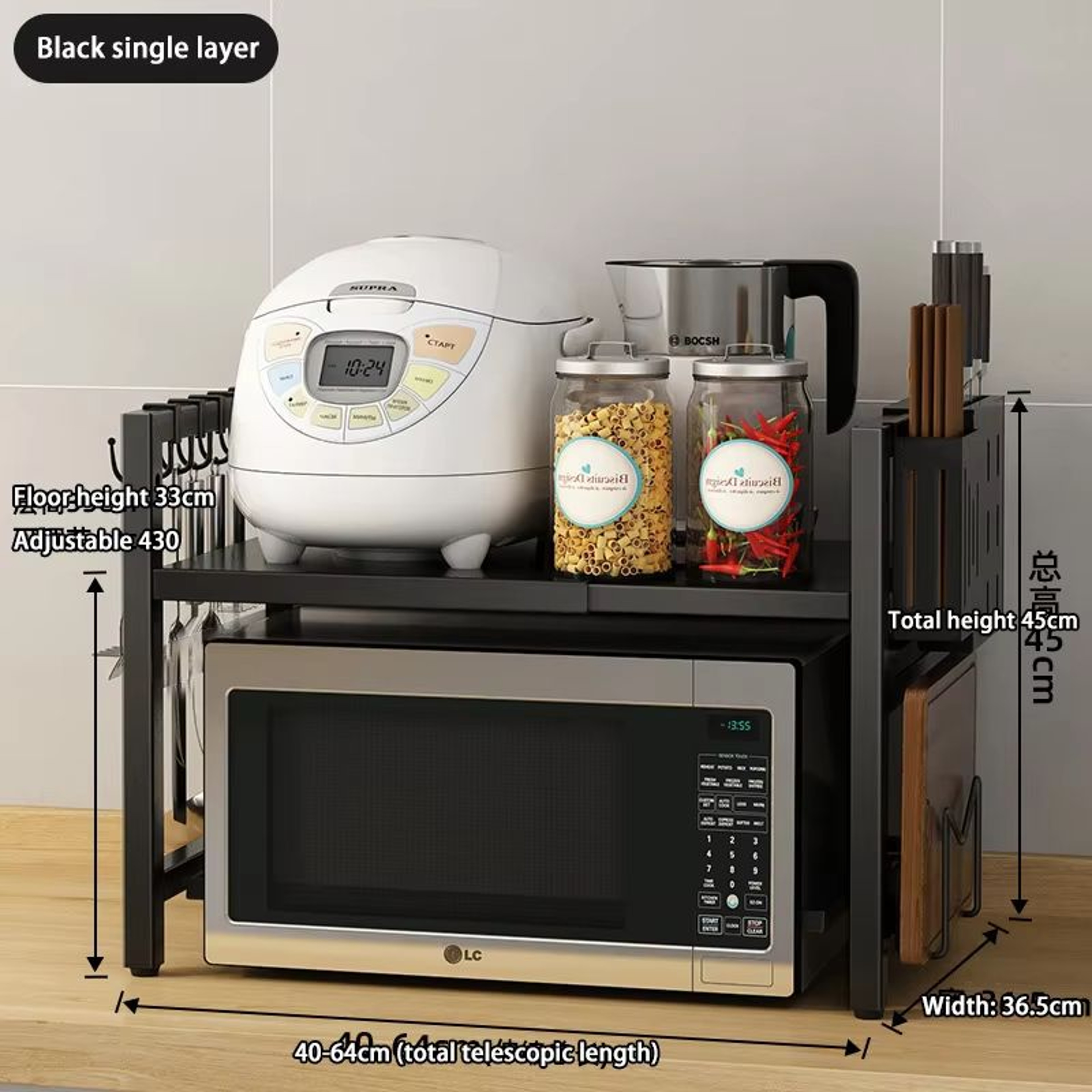 Retractable MultiFunction Microwave Oven  Kitchen Storage Rack 12