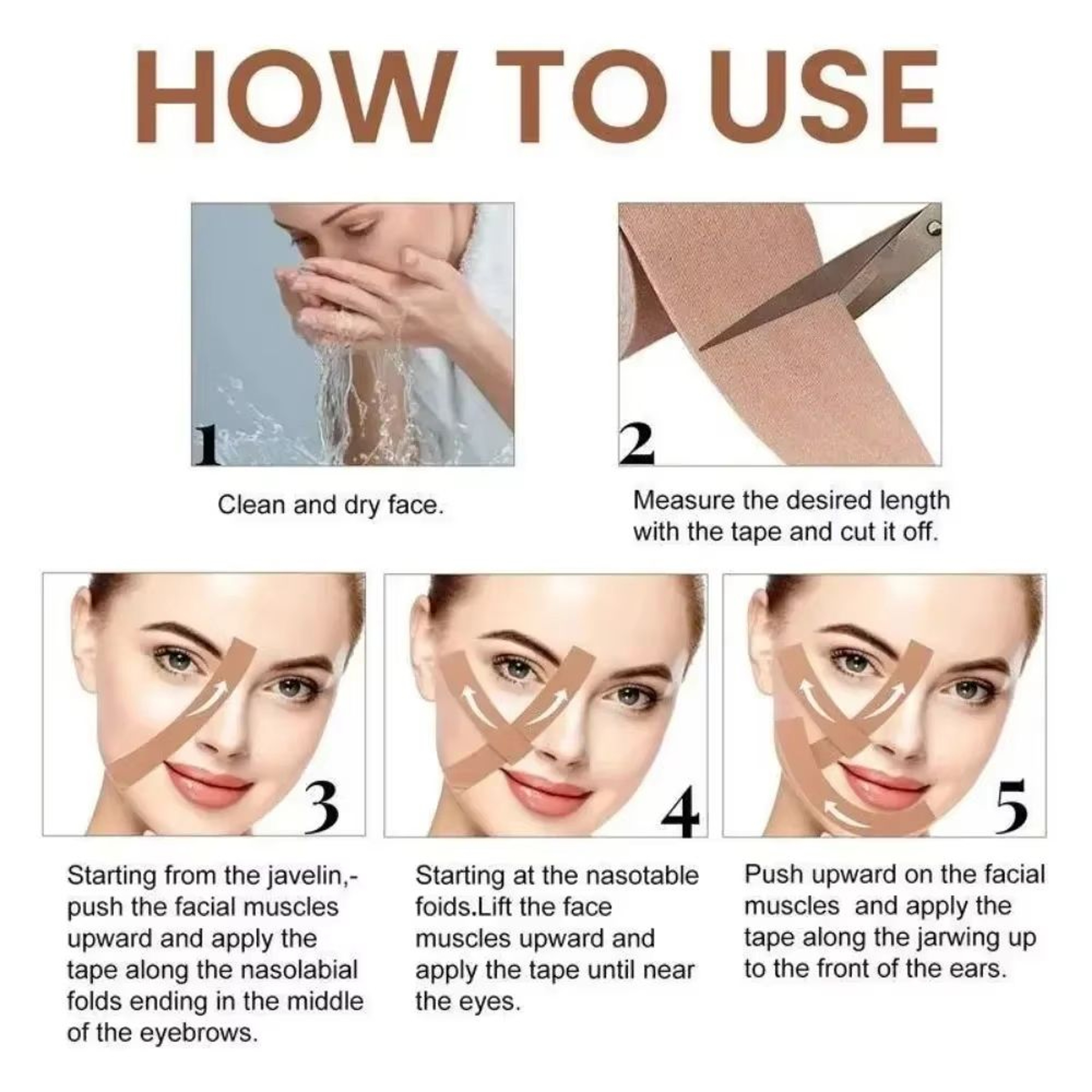 Kinesiology Face Lifting Tape Roll For V Line And Wrinkles 5