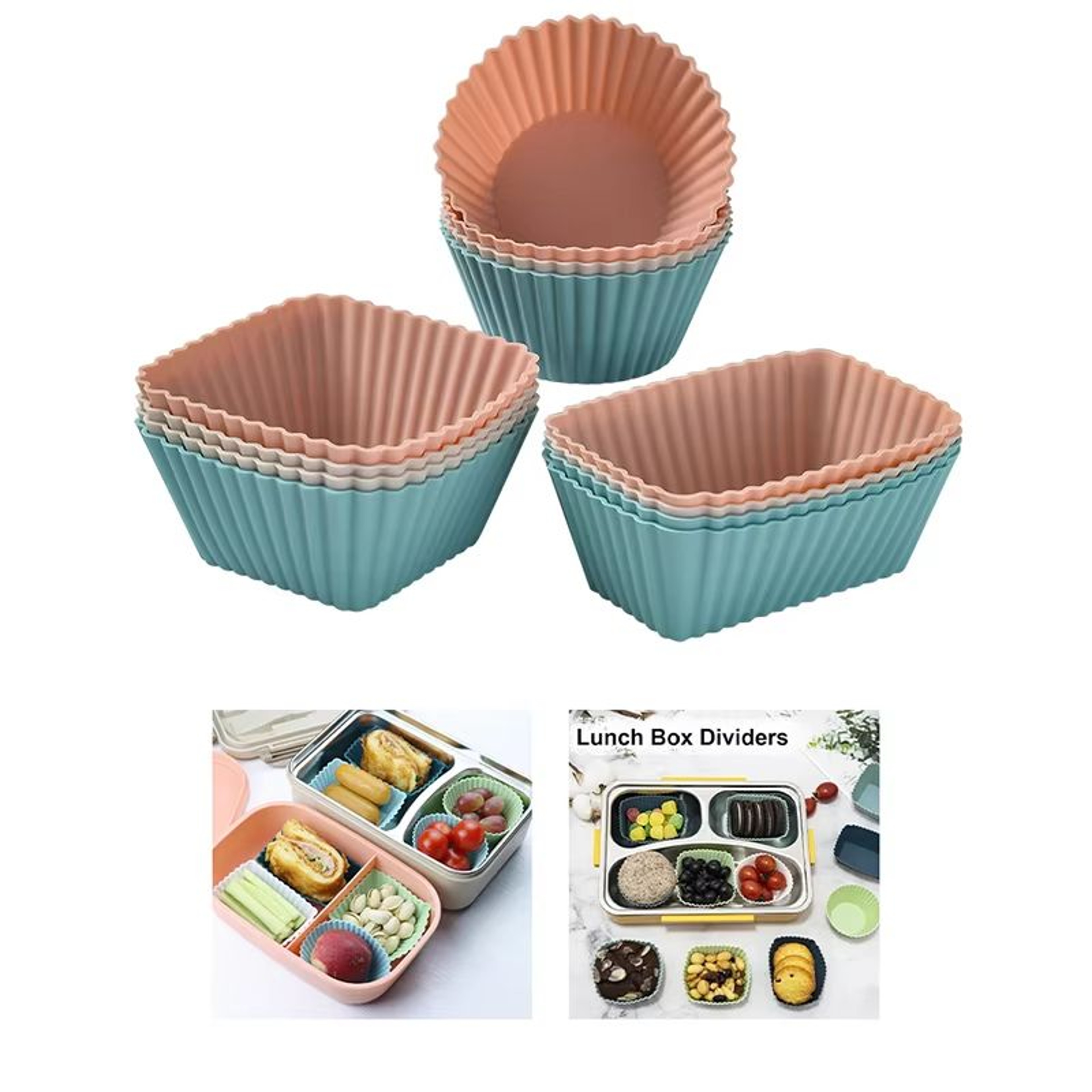 Silicone Cupcake Baking Cups 41012 Pcs  Reusable NonStick Muffin Liners For Baking Desserts And Sna 4
