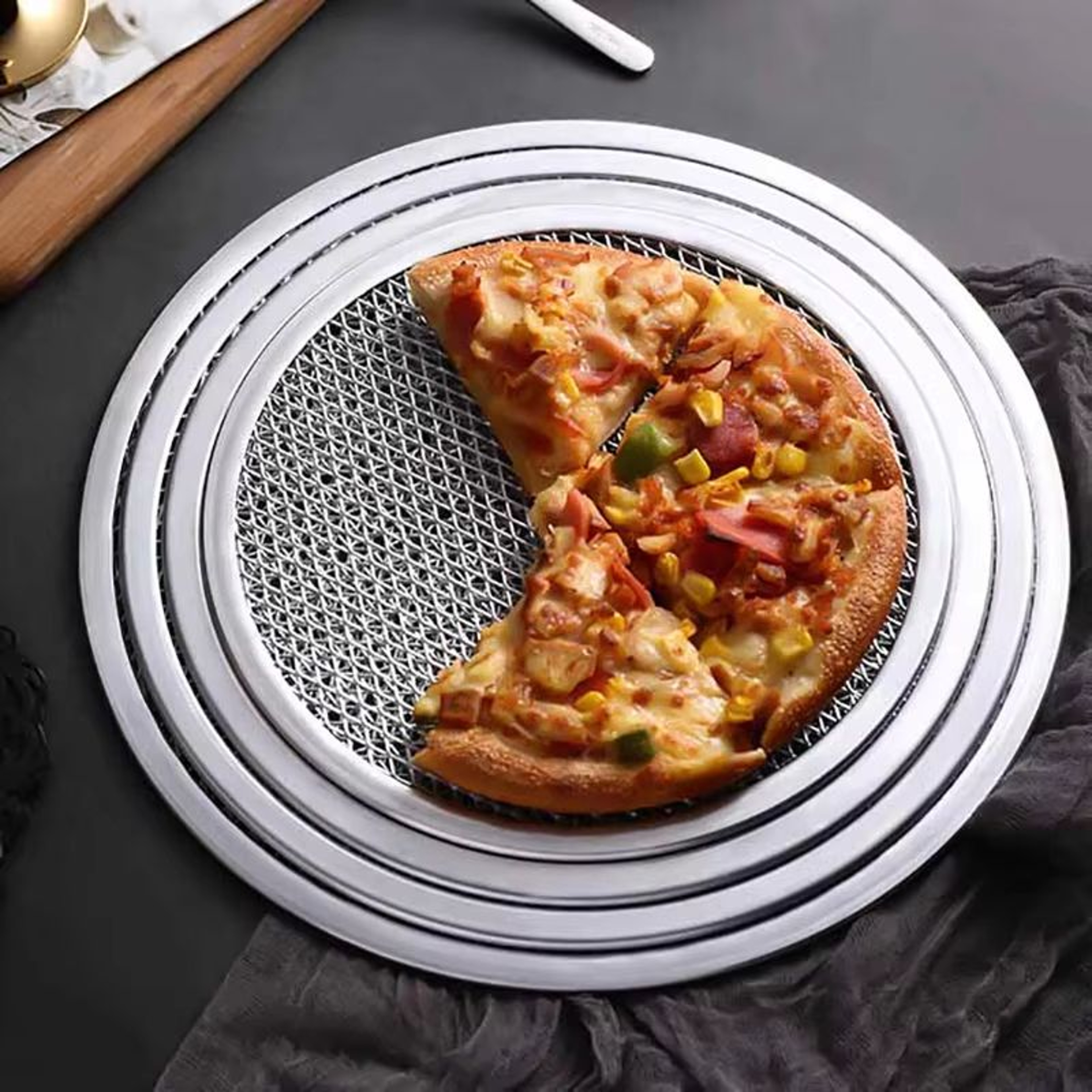 BBQ Grill Netting Toast Bread Baking Tray 813 Inches Multifunctional Nonstick Pizza Pan And Barbecu 1