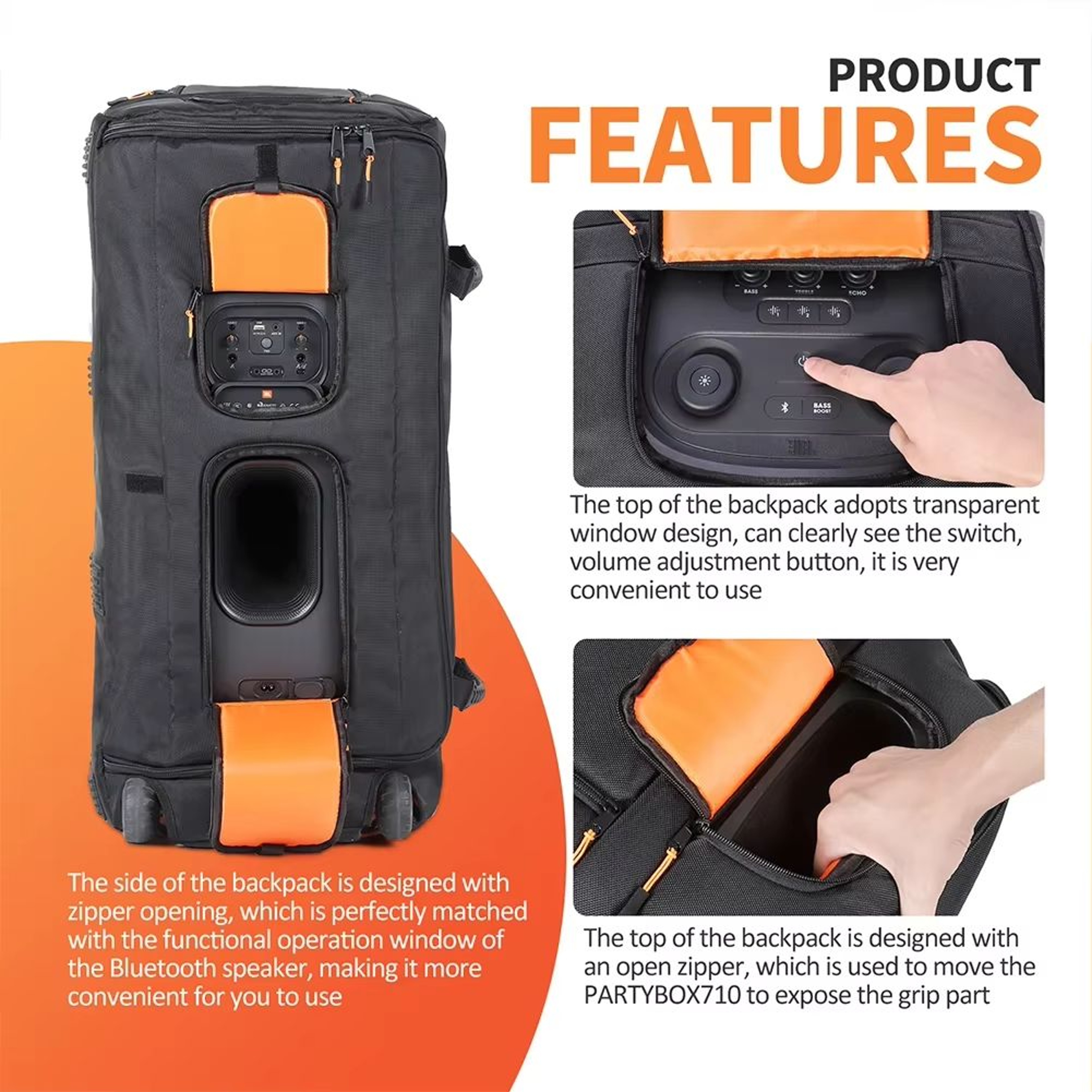 Waterproof Oxford Cloth Carrying Case For JBL PartyBox Portable Speakers 4