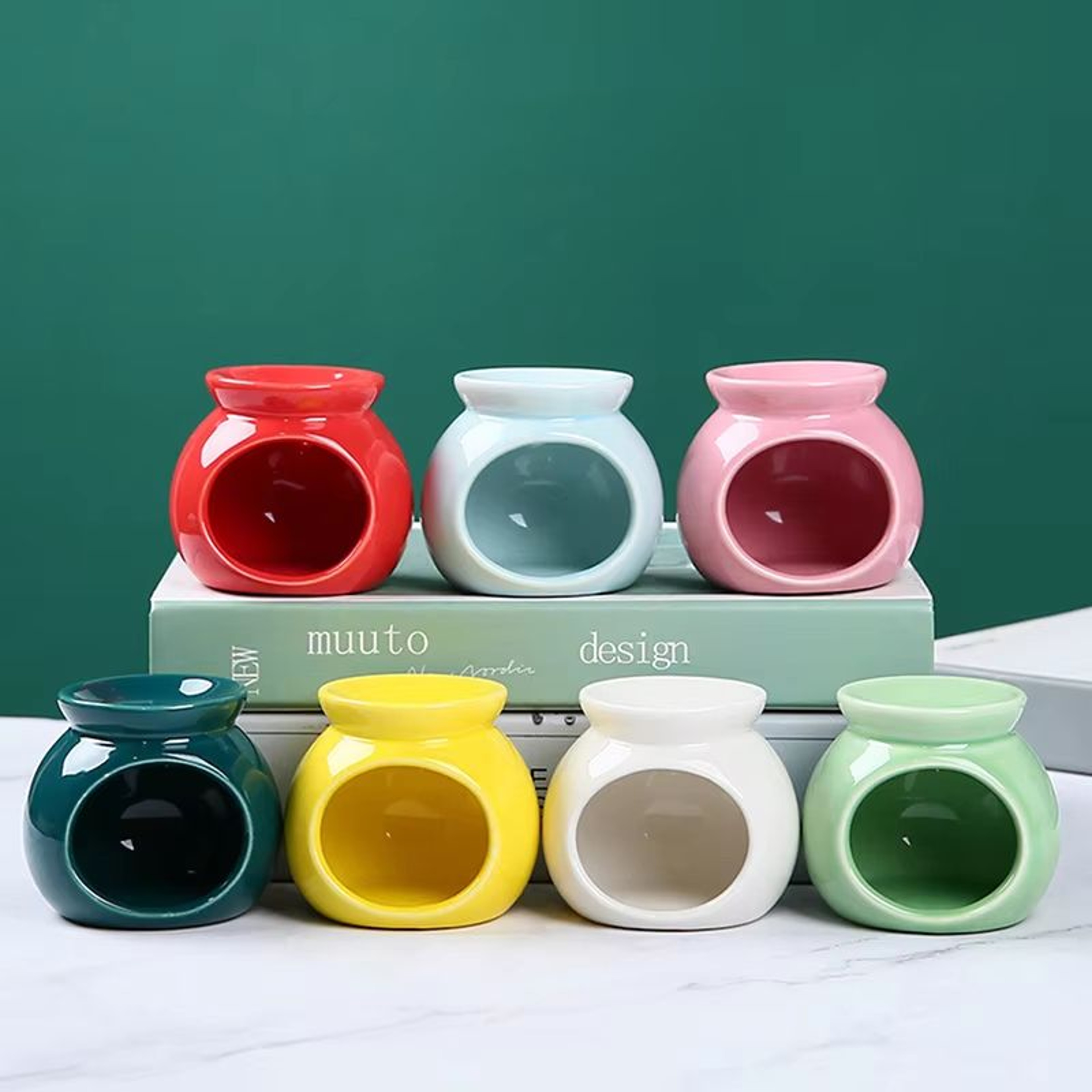 Porcelain Essential Oil Aroma Burner Ceramic Candle Diffuser Minimalist Home Aromatherapy Decor 0