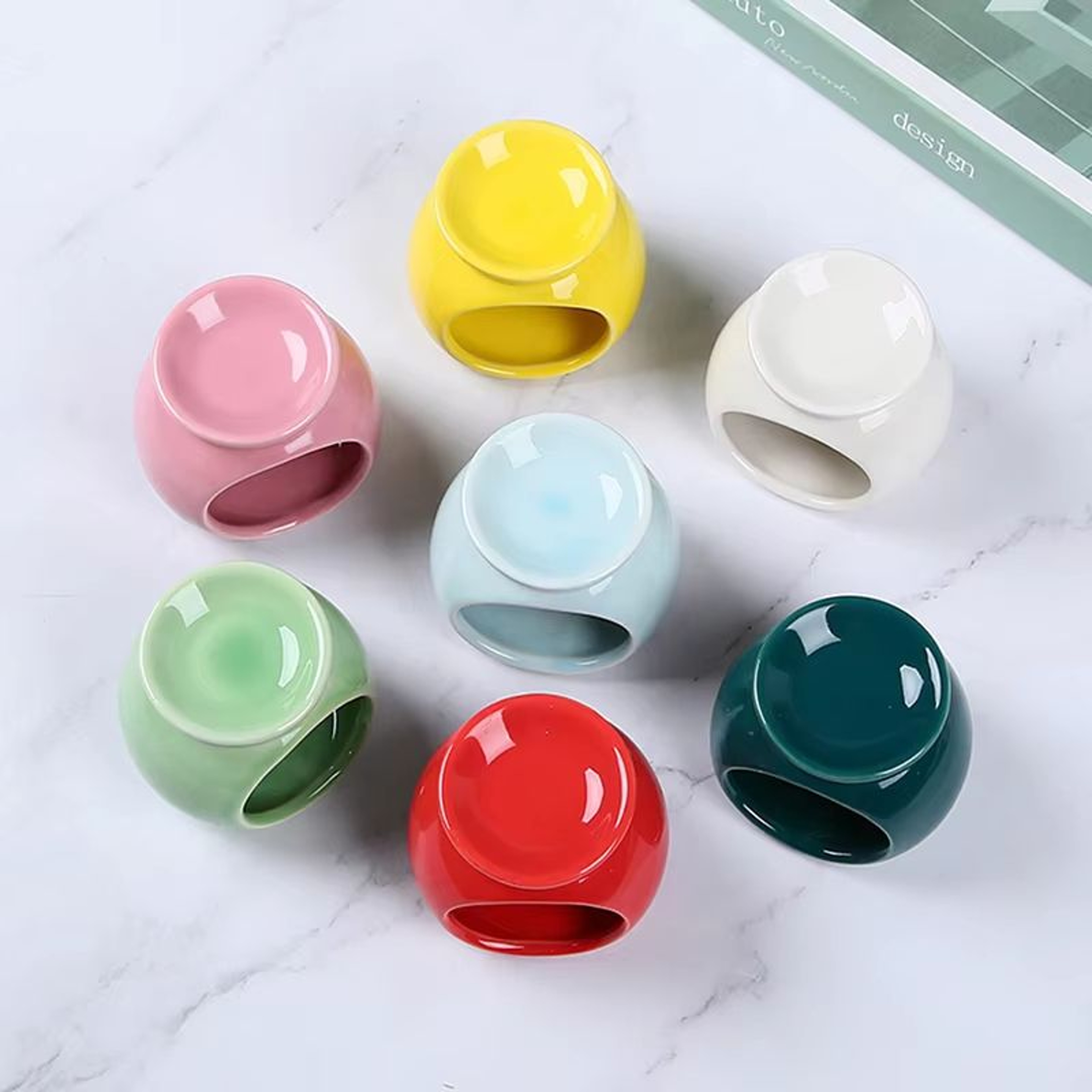 Porcelain Essential Oil Aroma Burner Ceramic Candle Diffuser Minimalist Home Aromatherapy Decor 3