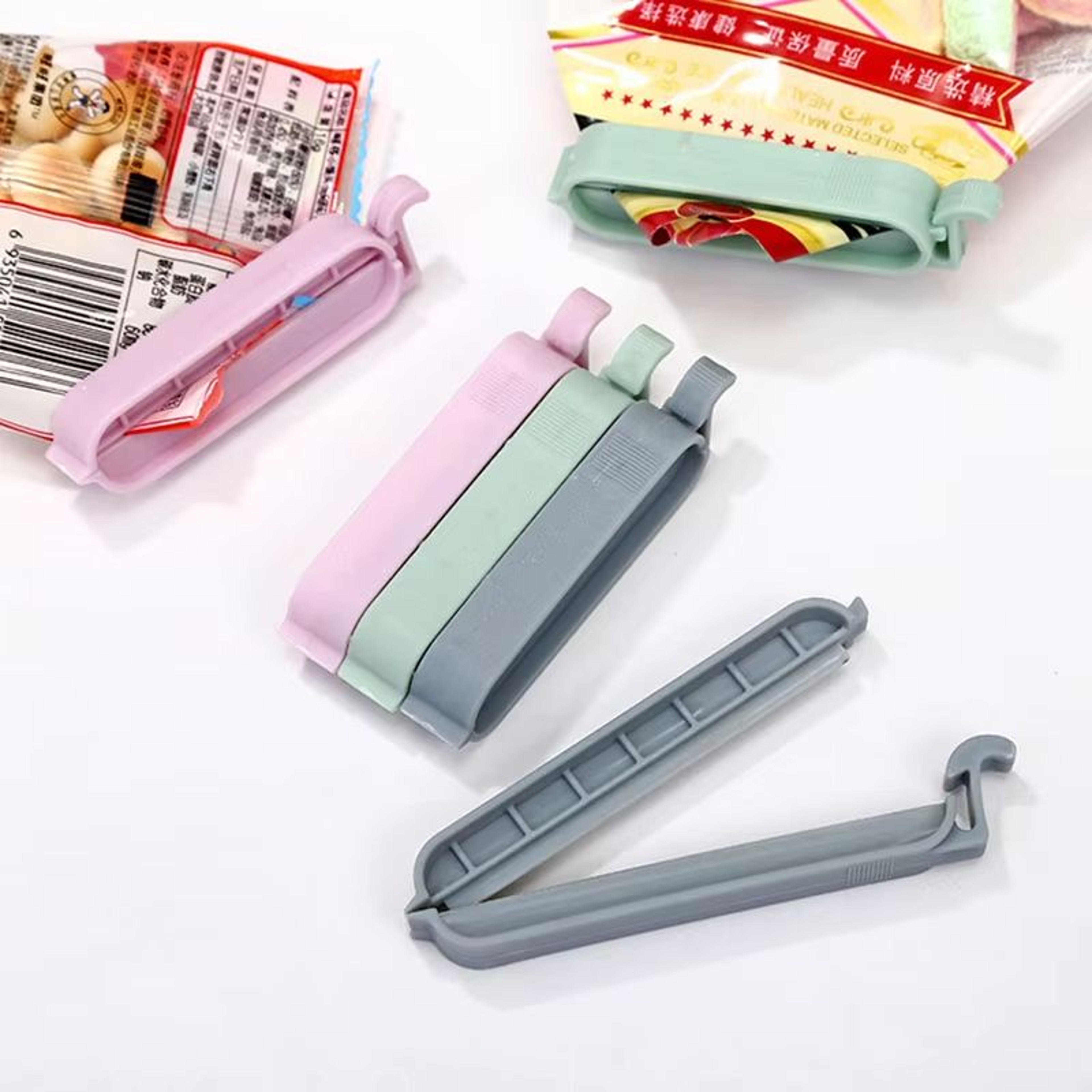 WBBOOMING Food Storage Sealing Bag Clips Set 12 Piece Kitchen Snack Sealer Clamps 4