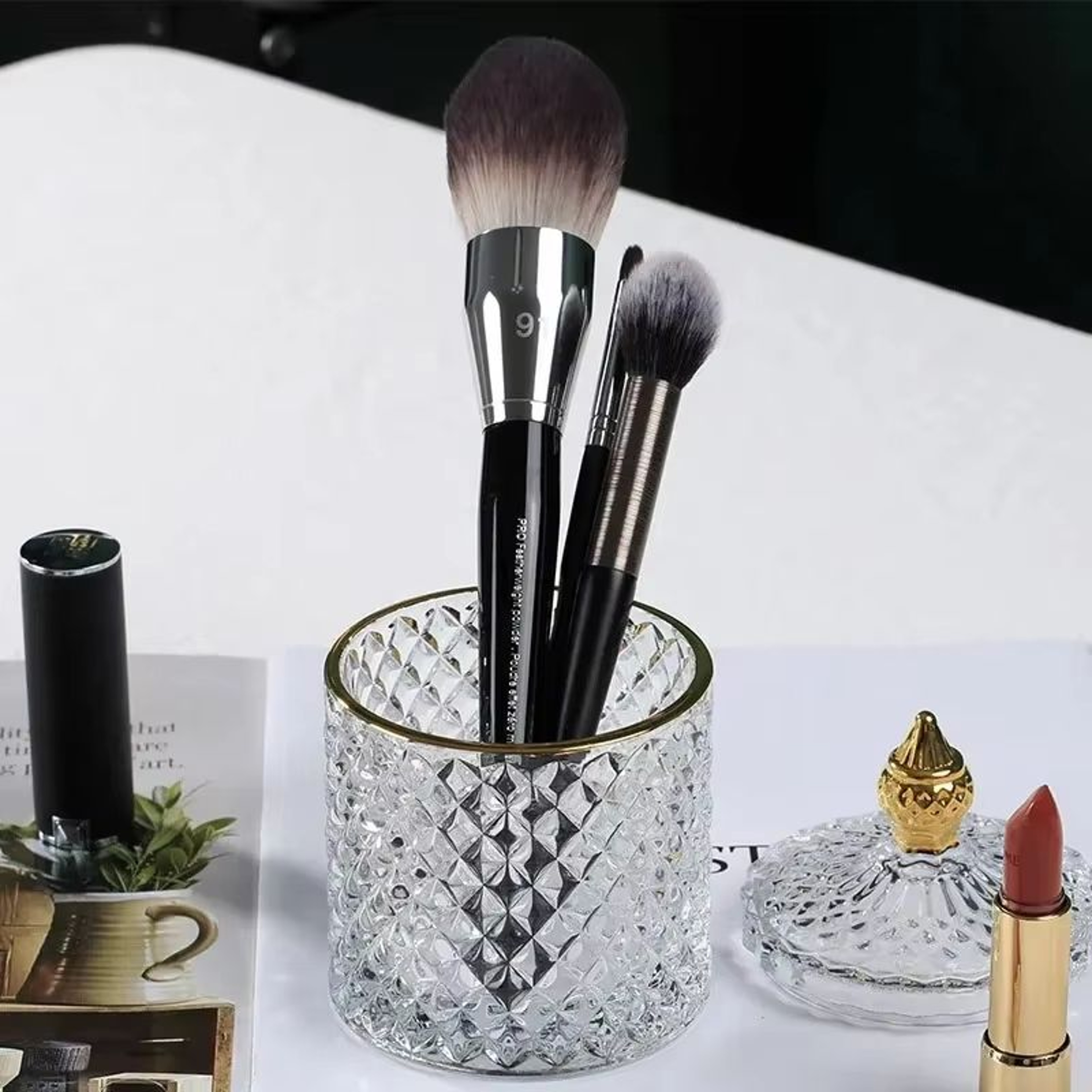 Crystal Glass Jewelry Organizer Storage Jar For Cosmetics Tea Candy Coffee And Seasonings 1