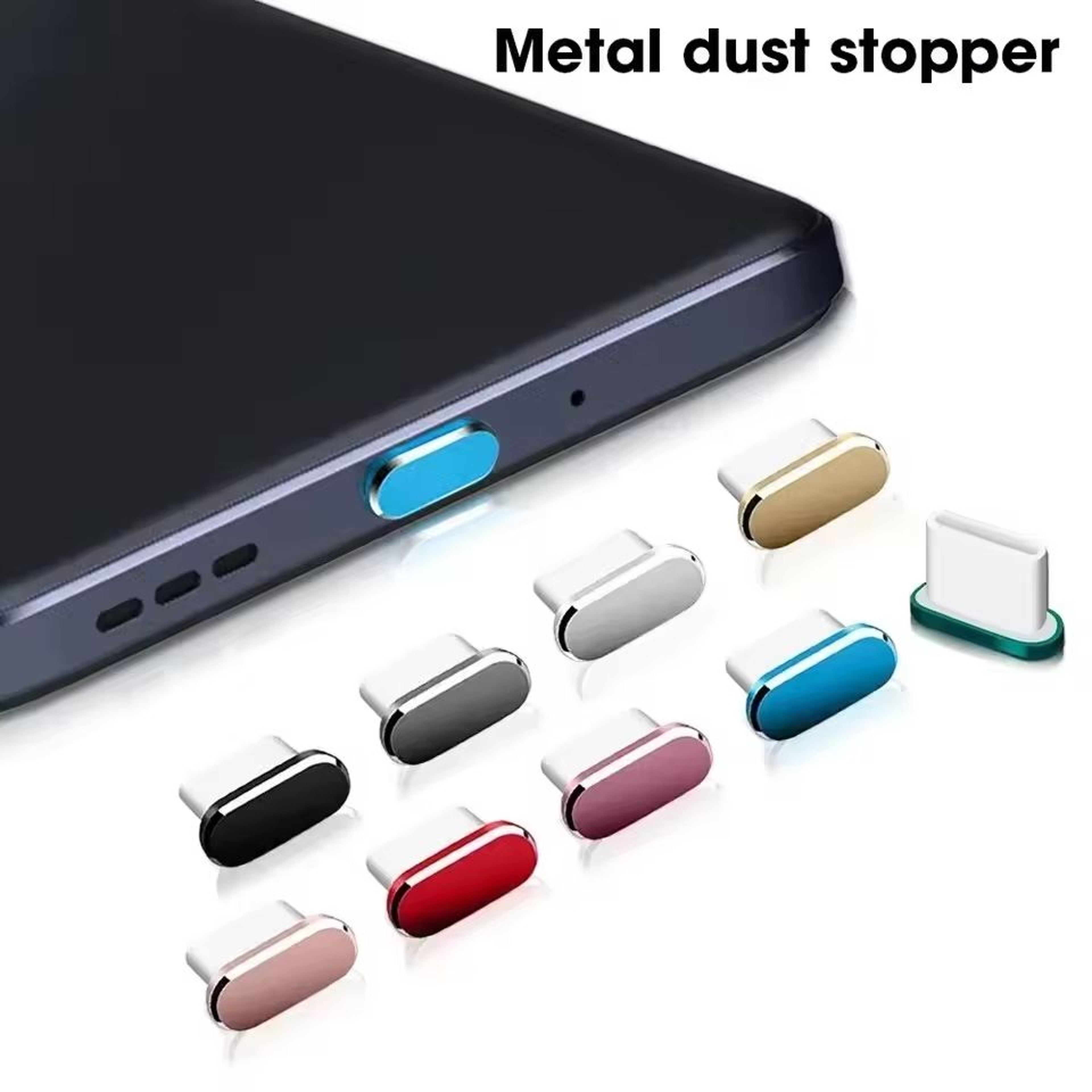 Metal USBC Dust Plug Port Protector 15Pack Universal AntiDust Charging Port Stopper 1