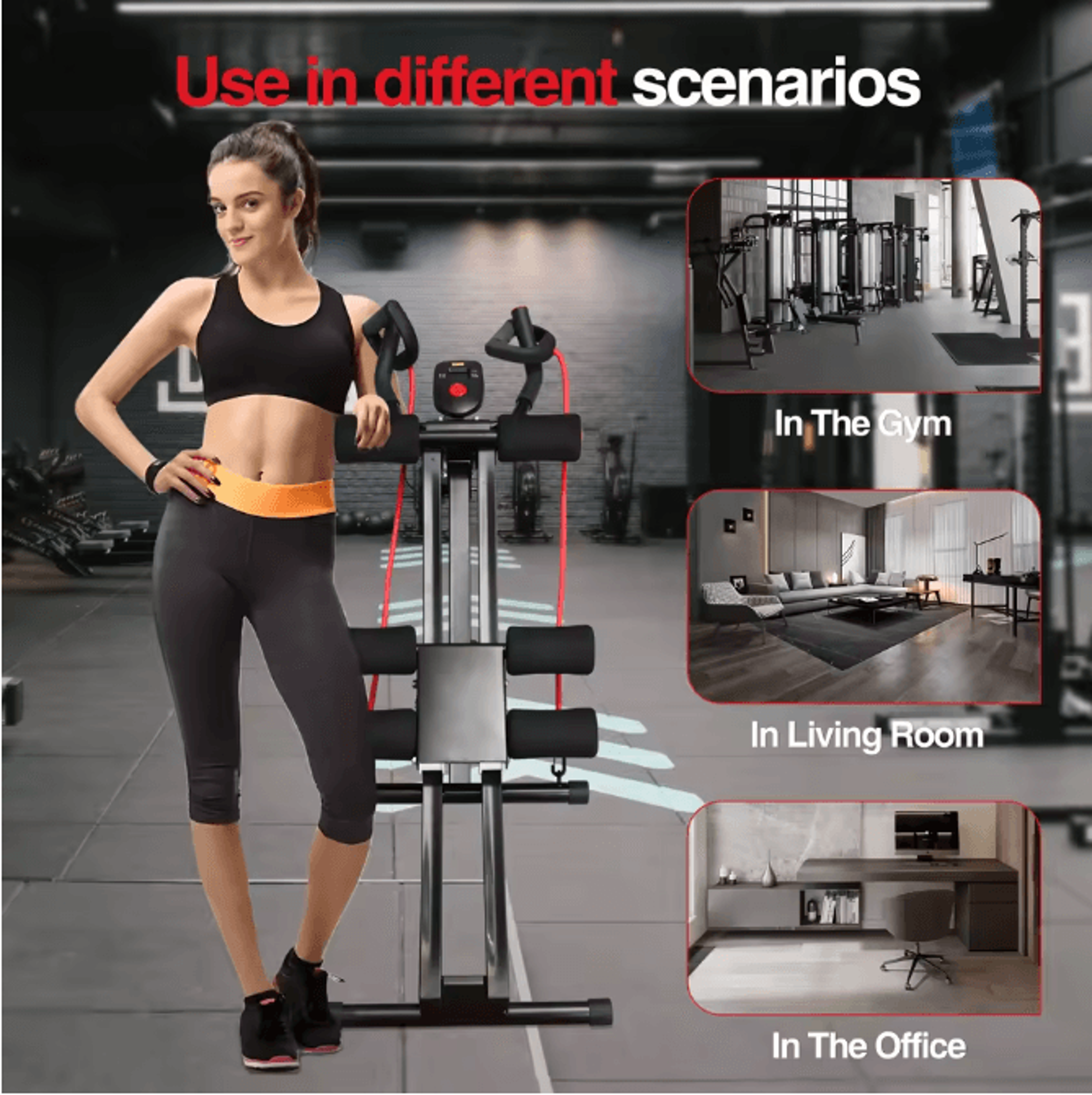 Foldable Ab Machine Core Trainer With LCD Display For Home Gym Fitness Workout 3