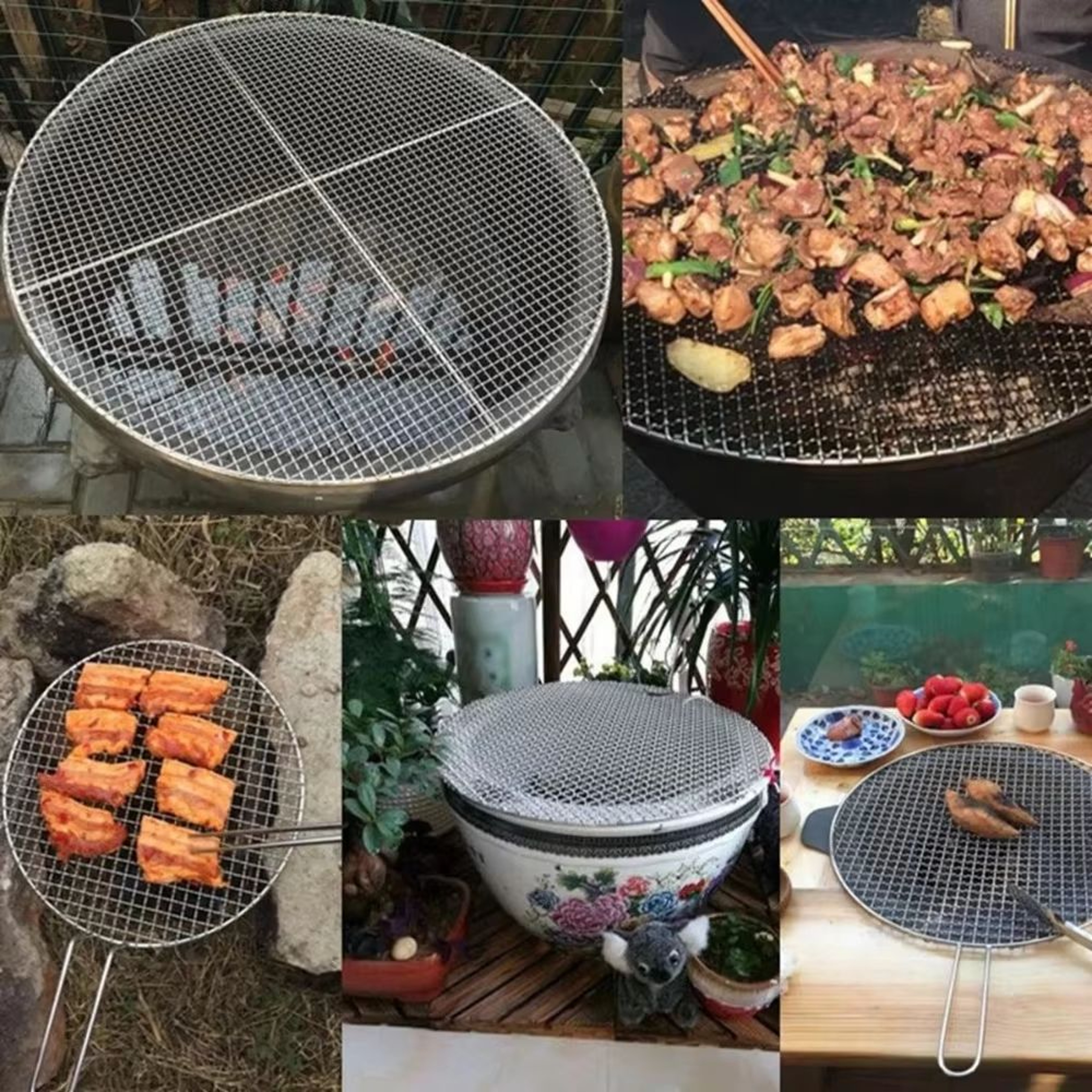 Round Stackable Air Fryer Rack Stainless Steel Grid With Feet MultiLevel Dehydrator Rack For Air Fr 3