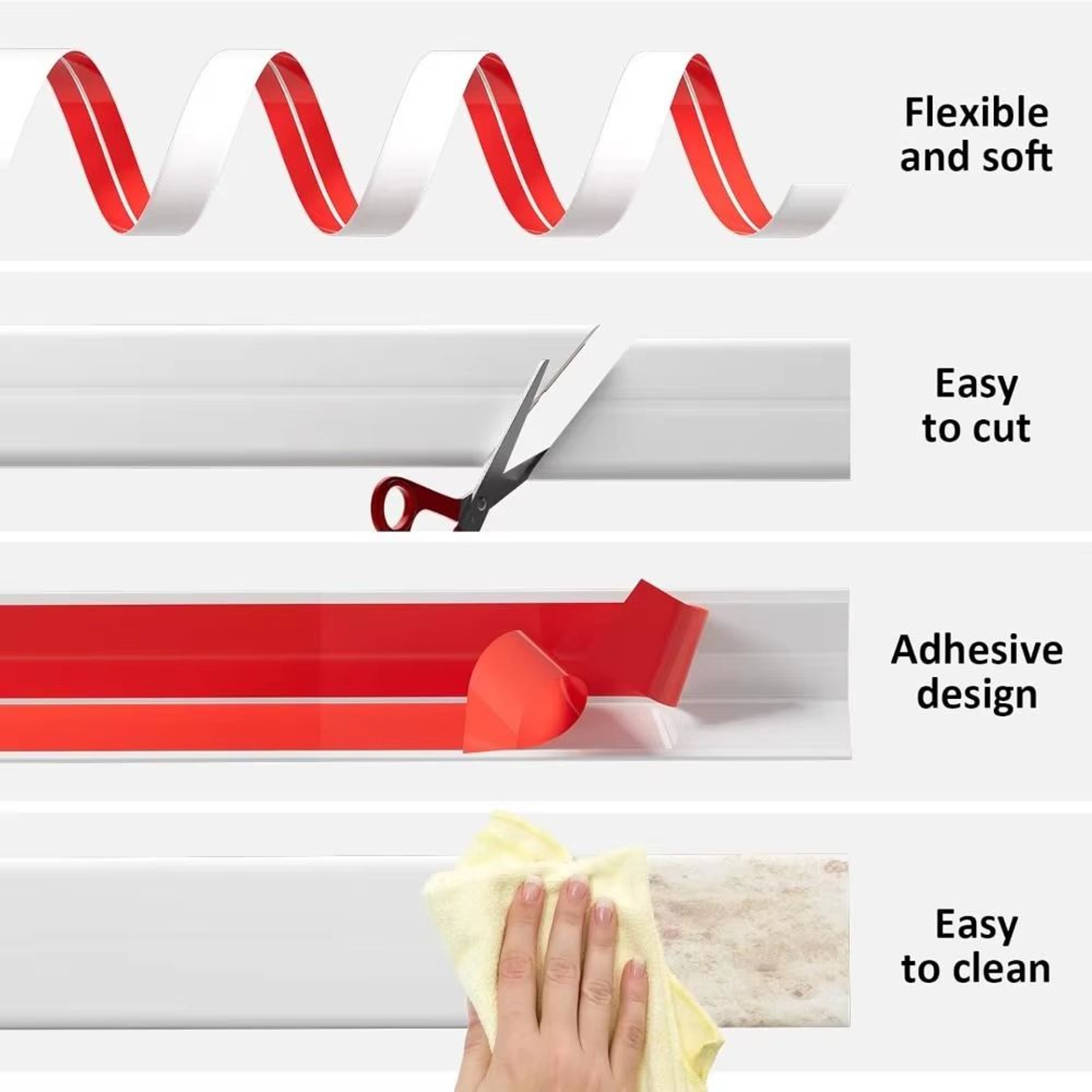 SelfAdhesive Flexible LShape Wall Corner  Floor Transition Protector Strip 1
