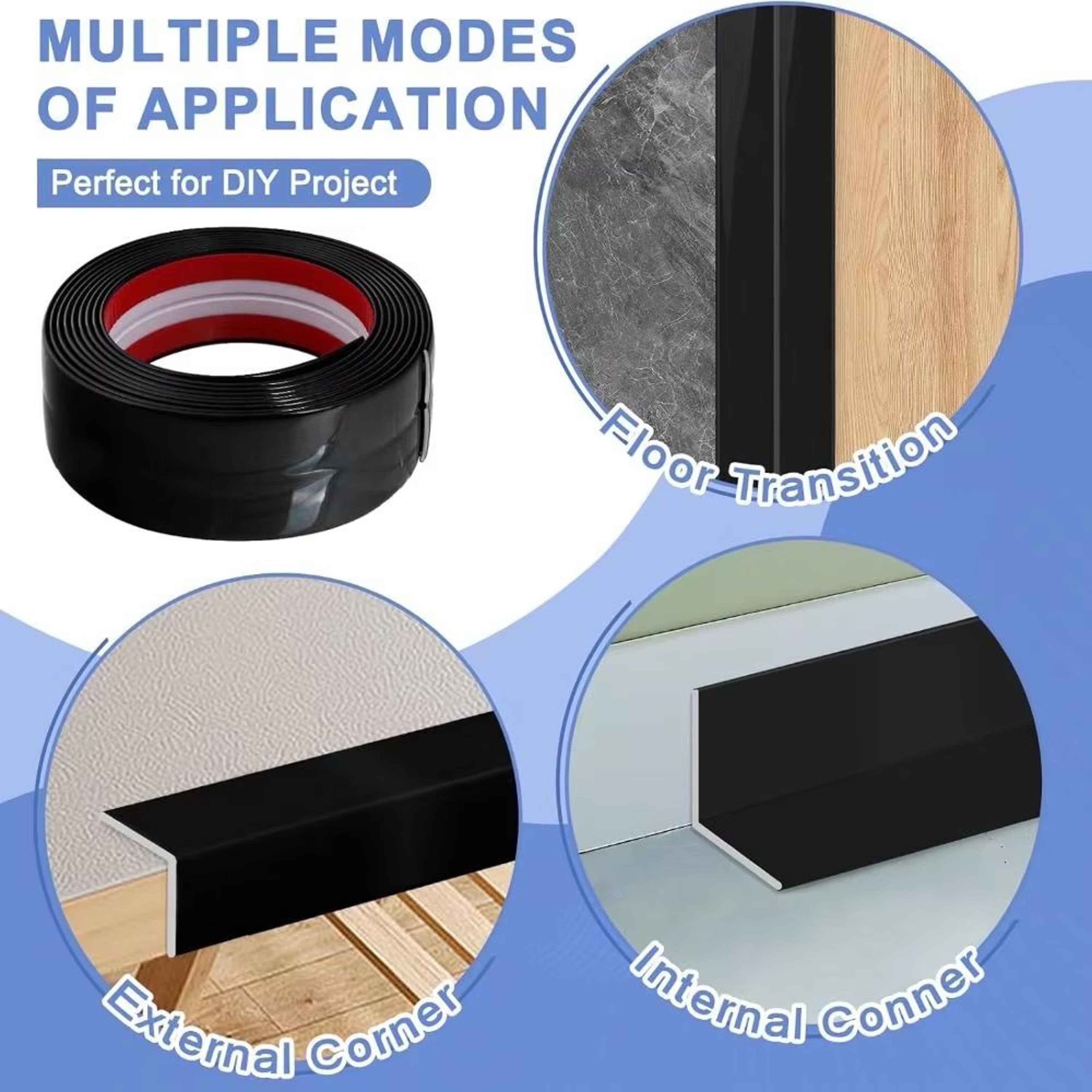 SelfAdhesive Flexible LShape Wall Corner  Floor Transition Protector Strip 3