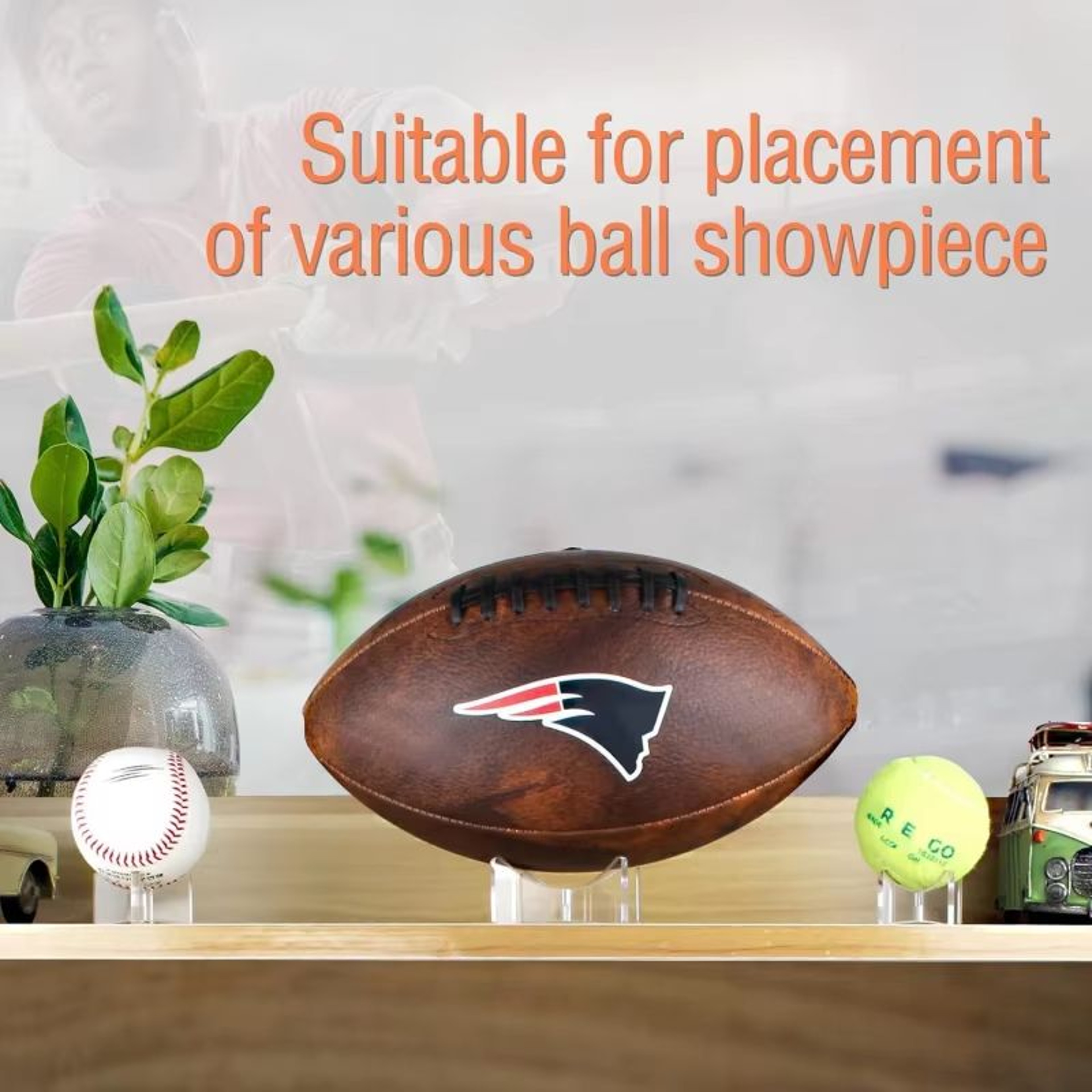 Transparent Acrylic Ball Display Stand Single Holder For Basketball Football Volleyball 0