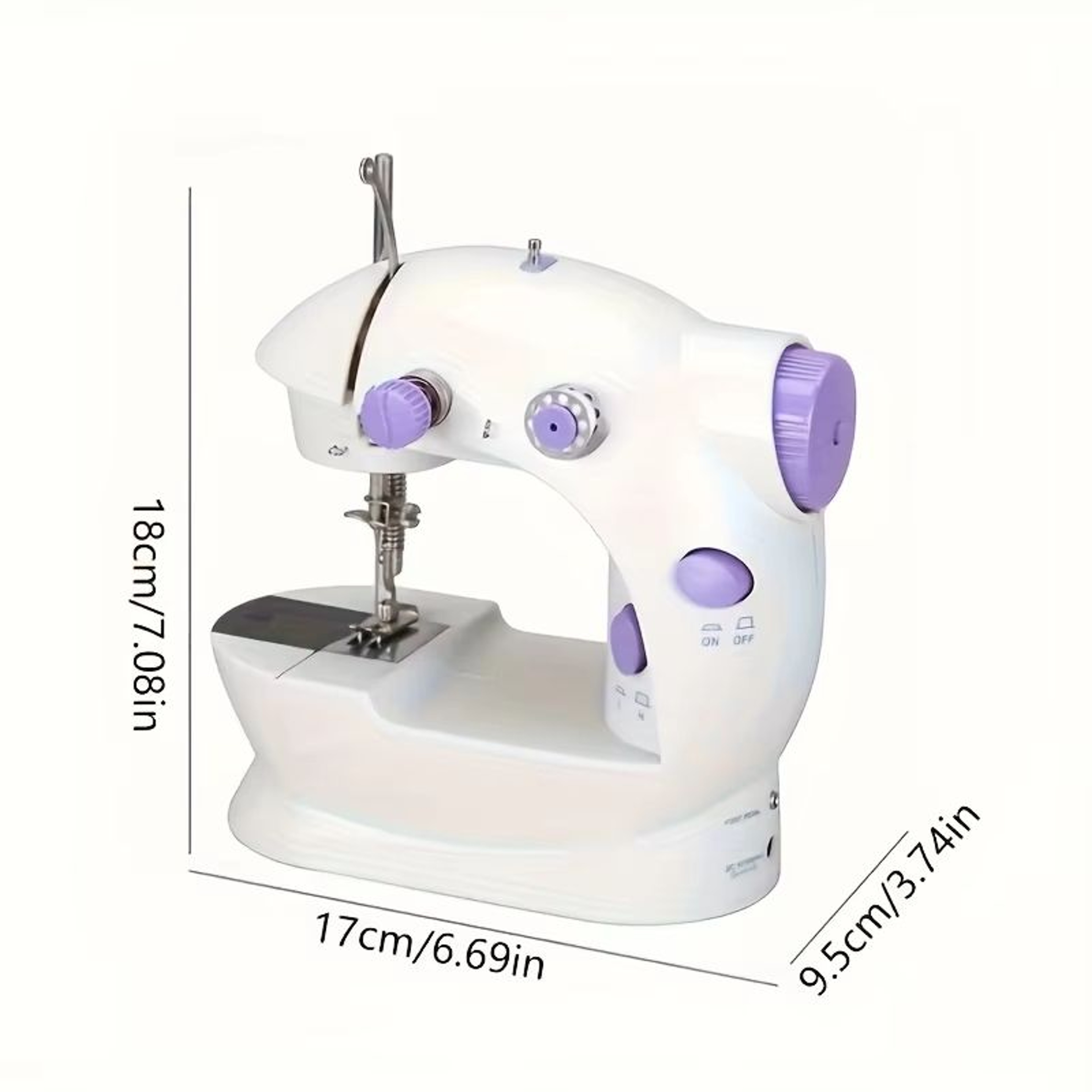 Mini Electric Sewing Machine Portable Home Kit With Foot Pedal Double Speed Night Light  Two Thread 2