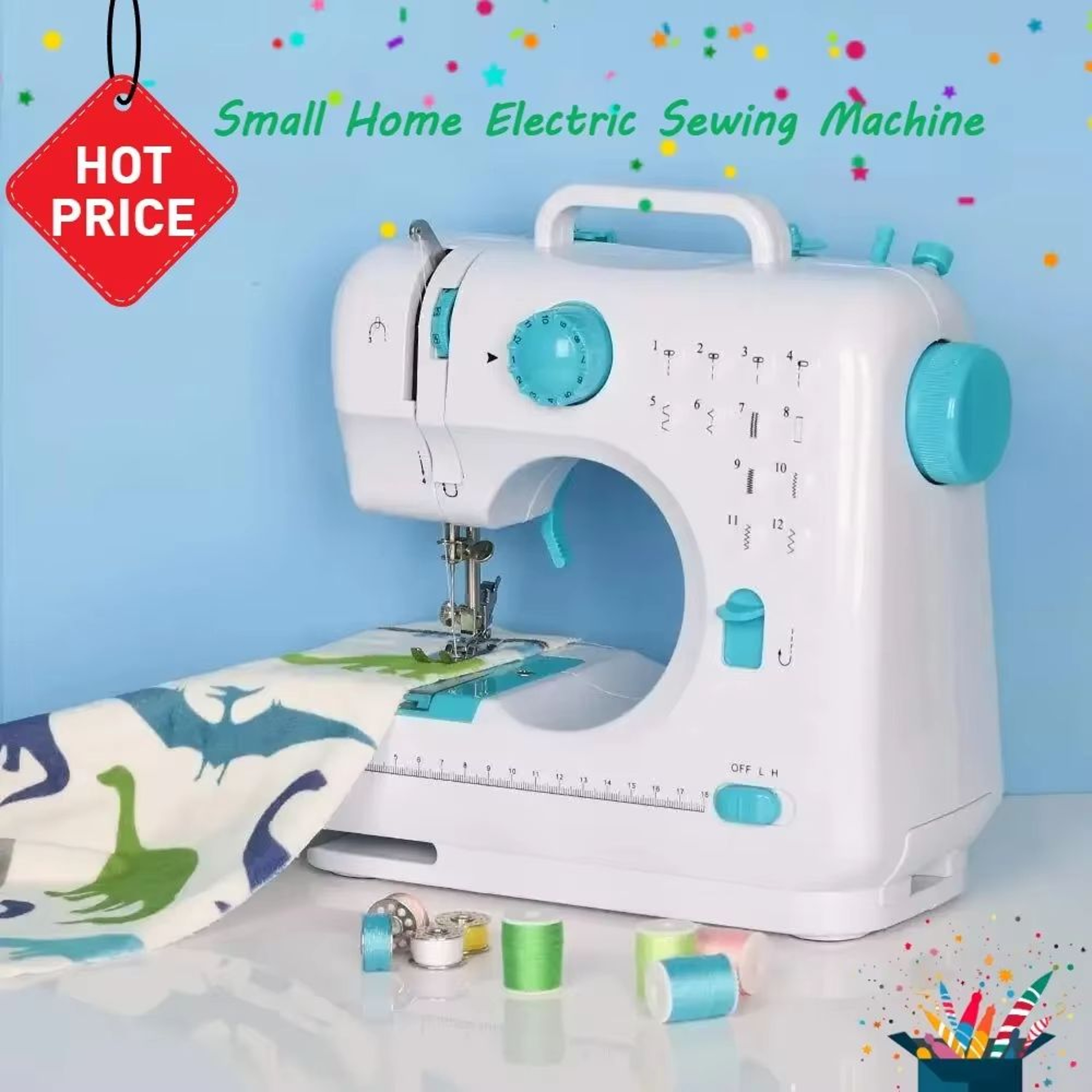 12 Stitch Mini Sewing Machine Portable Lockstitch Sewing Machine With Foot Pedal Dual Speed Beginne 6