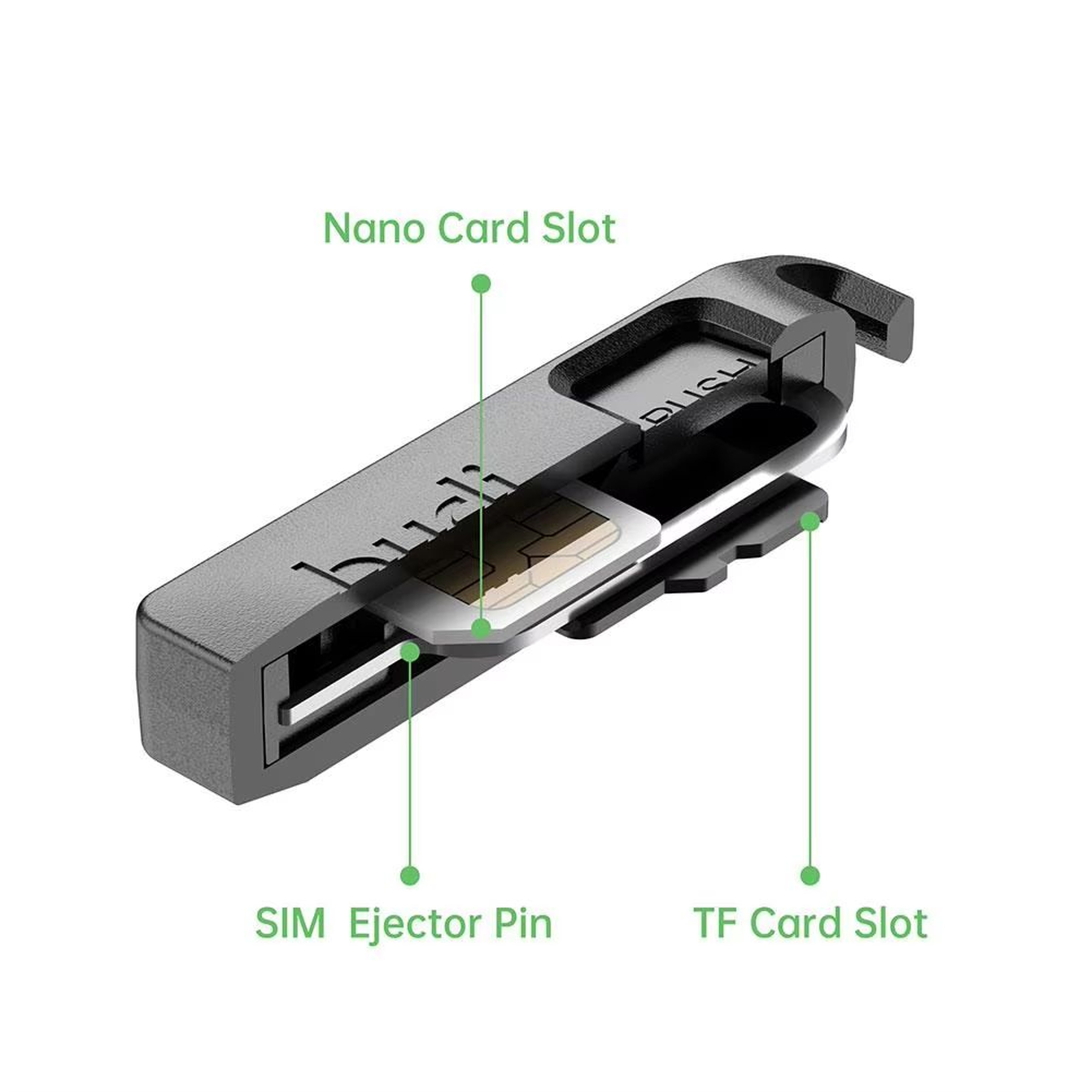 BUDI AntiLost SIM Card Ejector Pin Storage Box With Keyring For Phones And Tablets 3