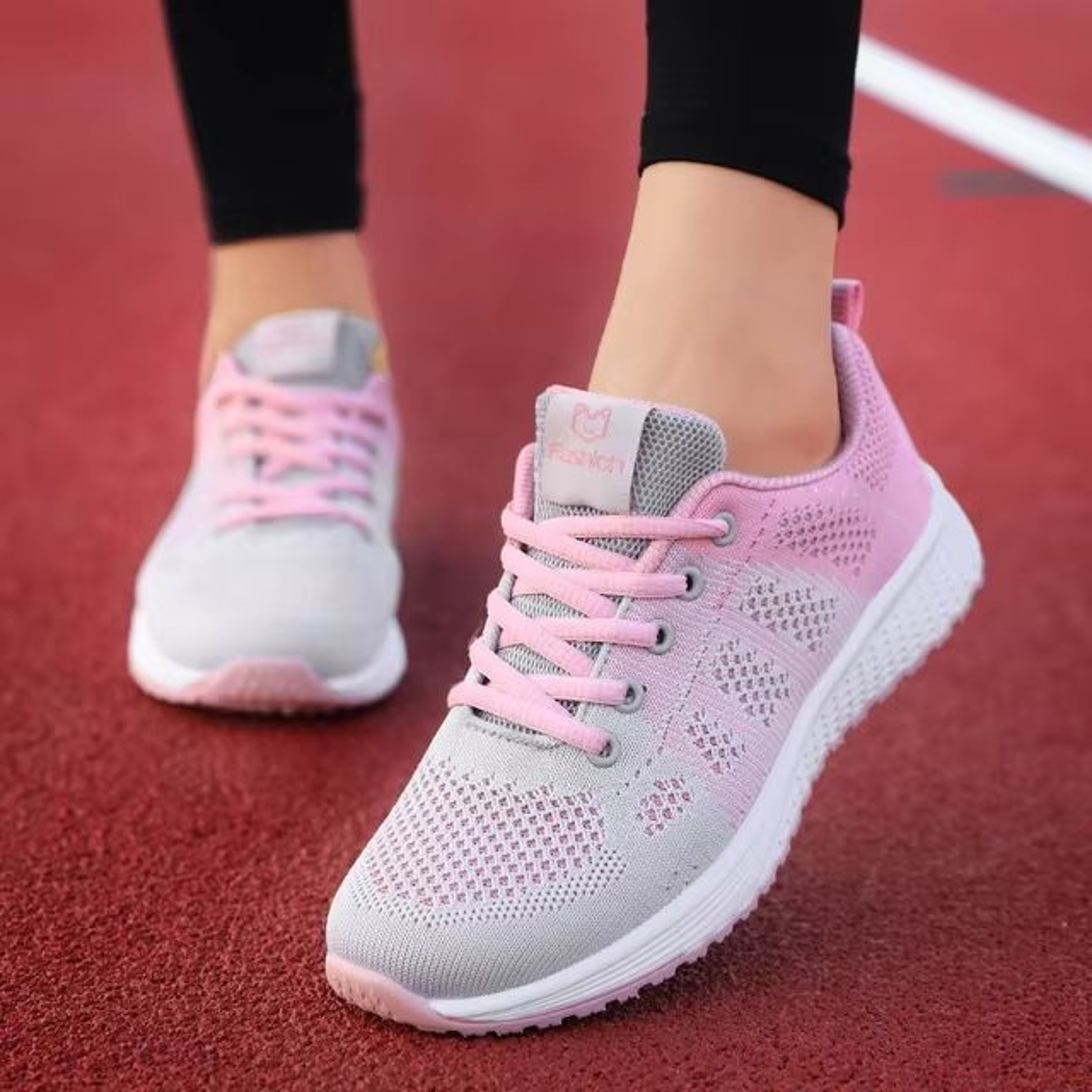 Womens Breathable Mesh Lace Up Walking Sneakers For Everyday Comfort 7