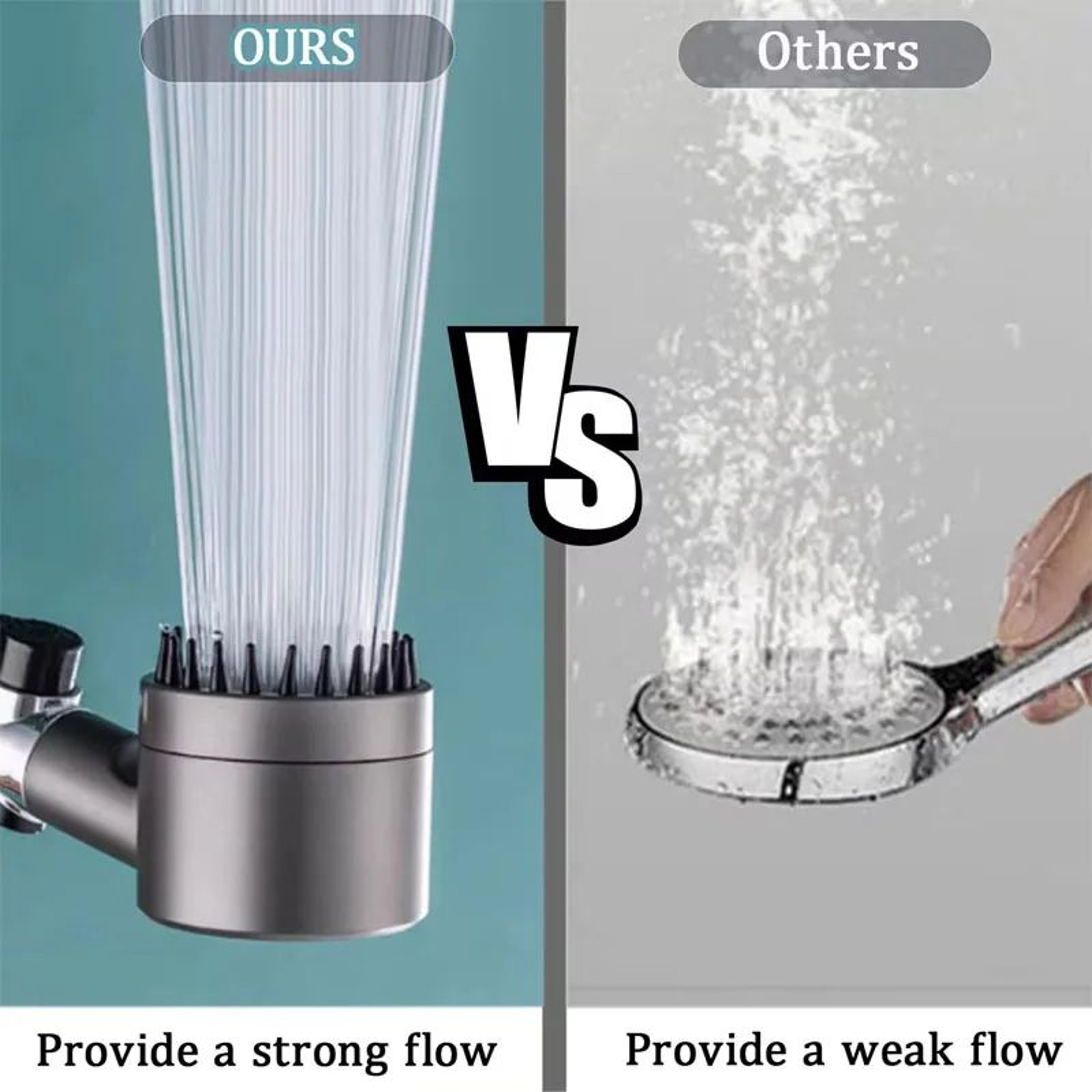 Portable ThreeSpeed Adjustable Shower Head With BuiltIn Head Massage Filter 2