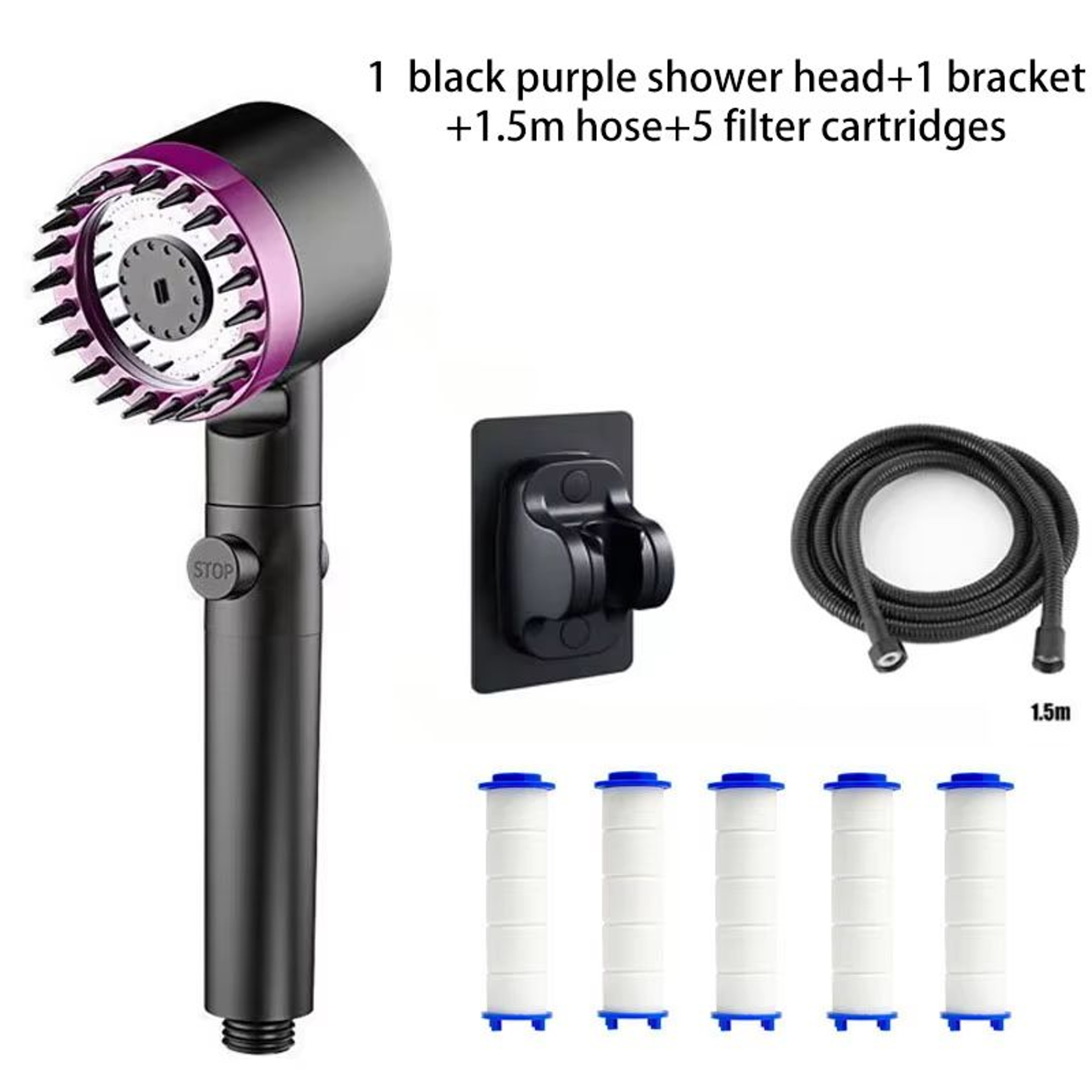 Portable ThreeSpeed Adjustable Shower Head With BuiltIn Head Massage Filter 20