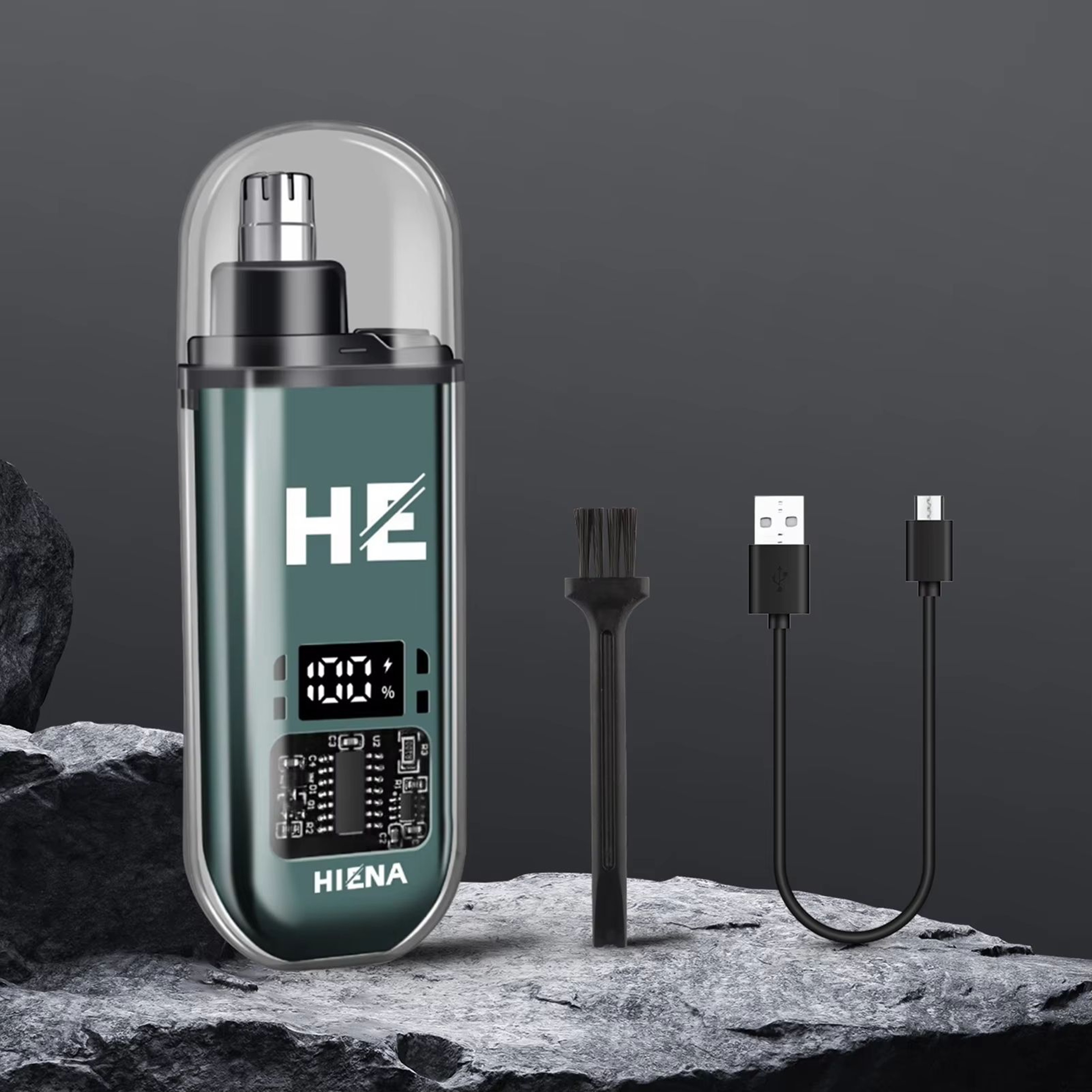 HIENA Rechargeable Electric Nose Ear Hair Trimmer With Wet And Dry Mini Pocket Clipper 0