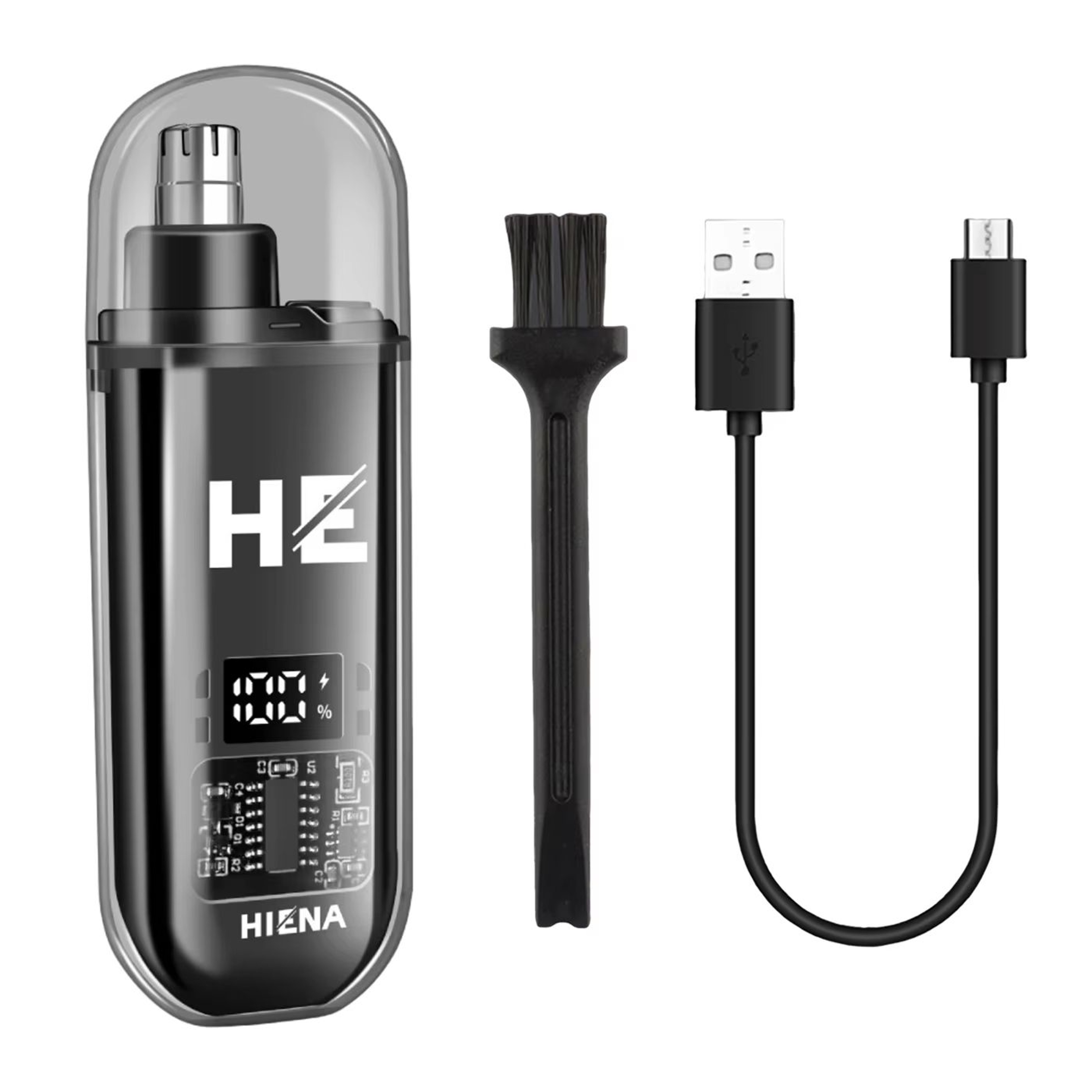 HIENA Rechargeable Electric Nose Ear Hair Trimmer With Wet And Dry Mini Pocket Clipper 8