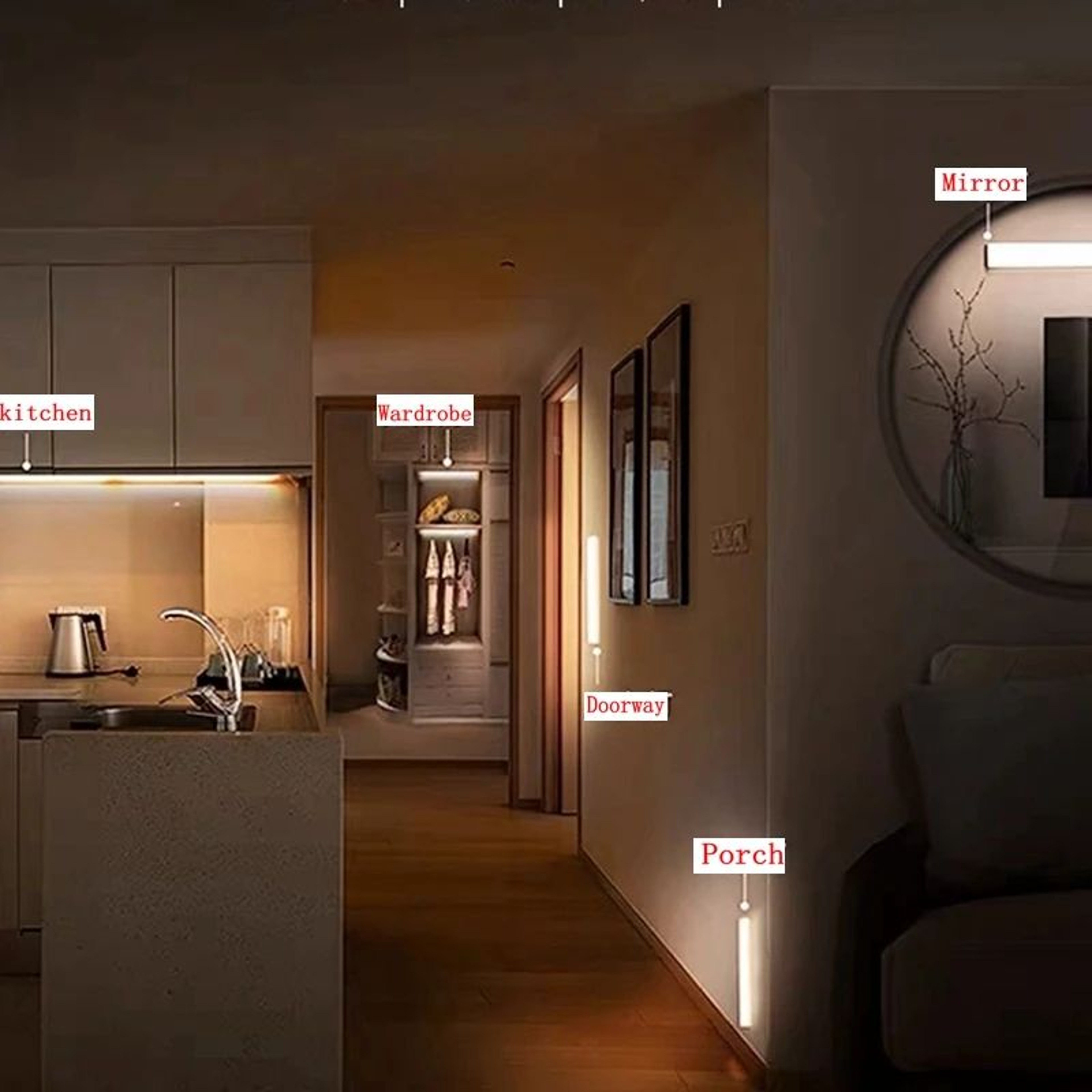 Wireless Rechargeable Motion Sensor LED Night Light With TypeC Charging 1